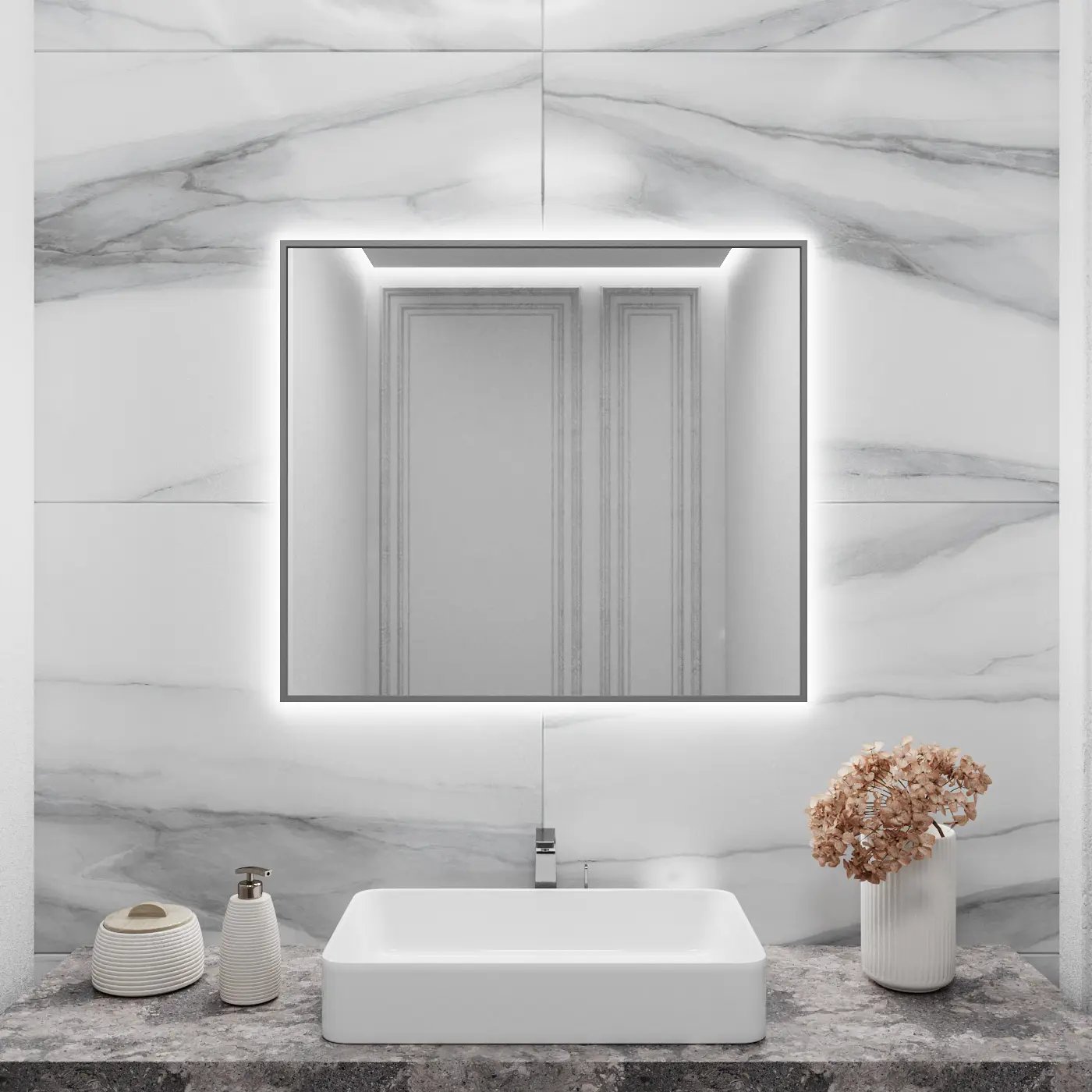 Изображение товара Зеркало для ванной Alumirror 8070свет 8070сер6000к с подсветкой 70x80см