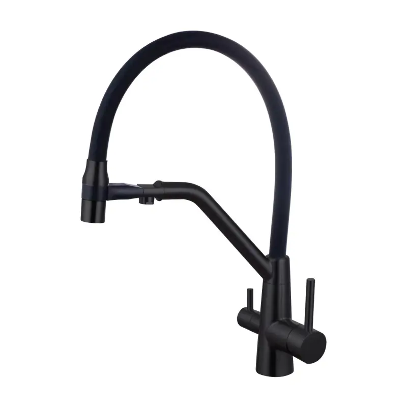 Изображение товара Смеситель для кухни Fmark FS1162-H01-LM гибкий излив 21.3 см цвет черный