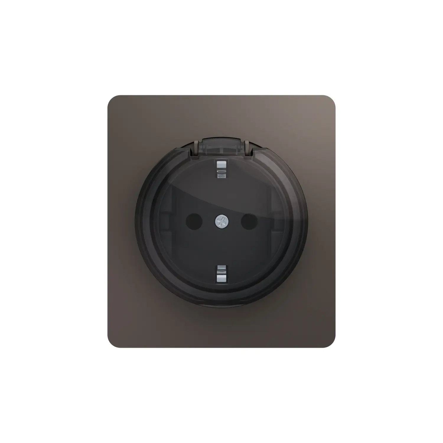 Изображение товара Встраиваемая розетка Kranz Round KR-78-0702-2 с заземлением и крышкой, титан