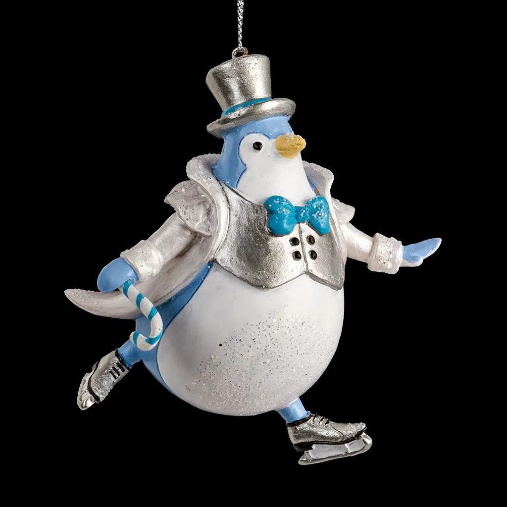 Изображение товара Елочная игрушка Erichkrause Пингвин во фраке 10 см x 7.5 см серый/серебристый