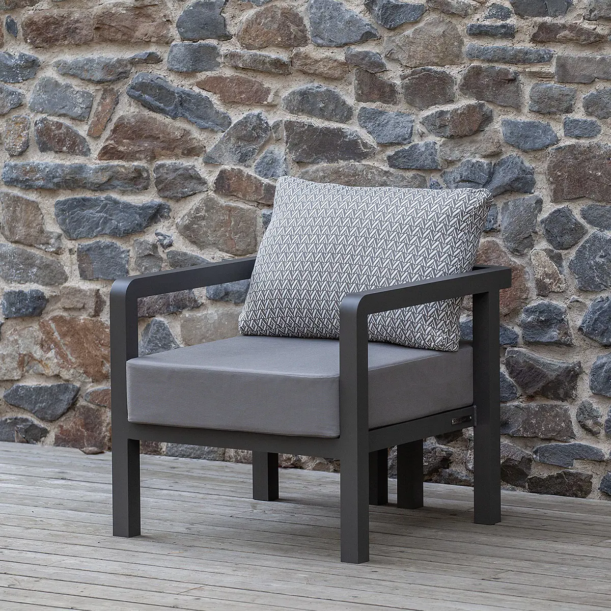 Изображение товара Садовое кресло Greenween Amalfi с подушками серый/серебристый