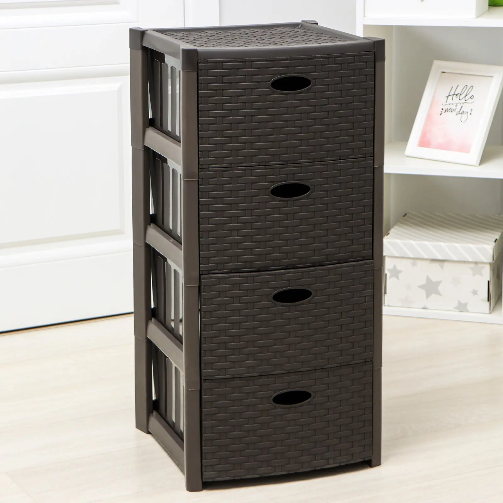 Изображение товара Комод Idea 3374861 4 ящика 36.5x36x76.7 см пластик цвет коричневый