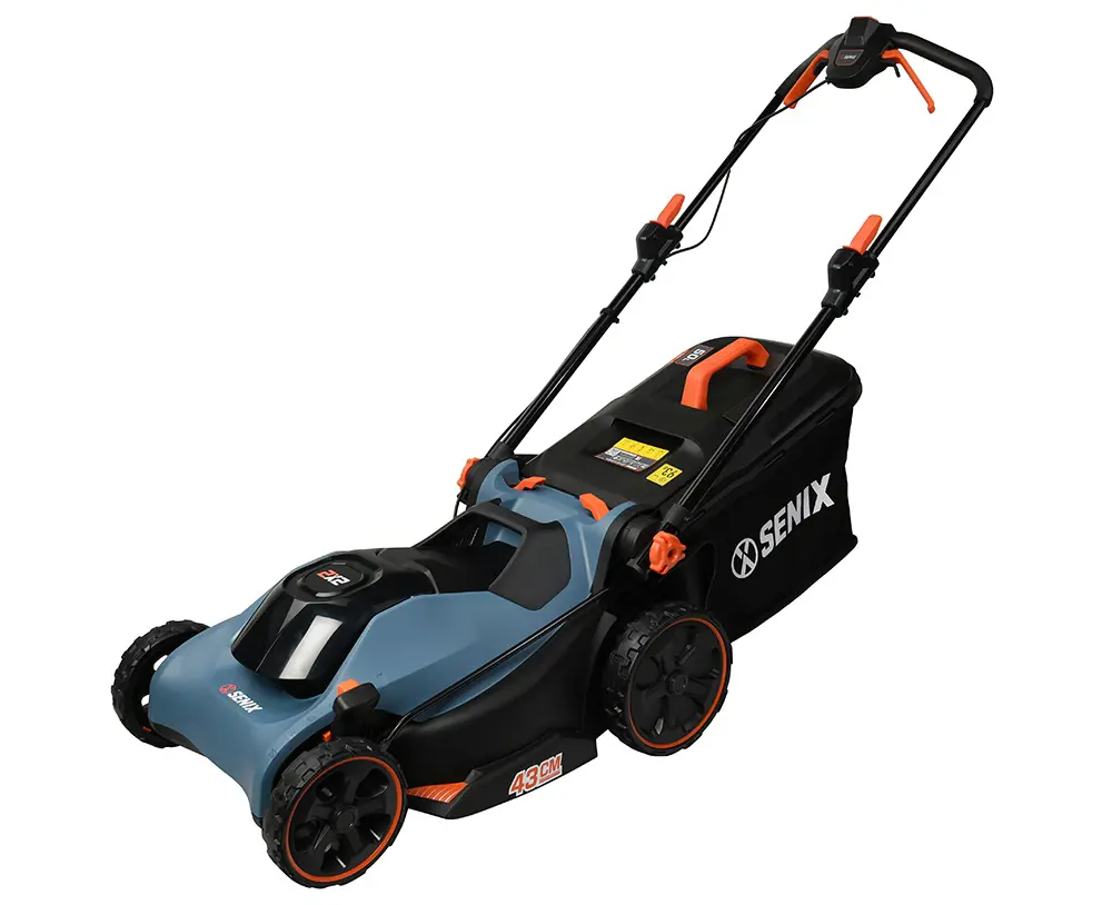 Изображение товара Газонокосилка аккумуляторная бесщёточная самоходная Senix Lpsx2-m-eu 40 В, 43 см 2x5 Ач АКБ и ЗУ в комплекте