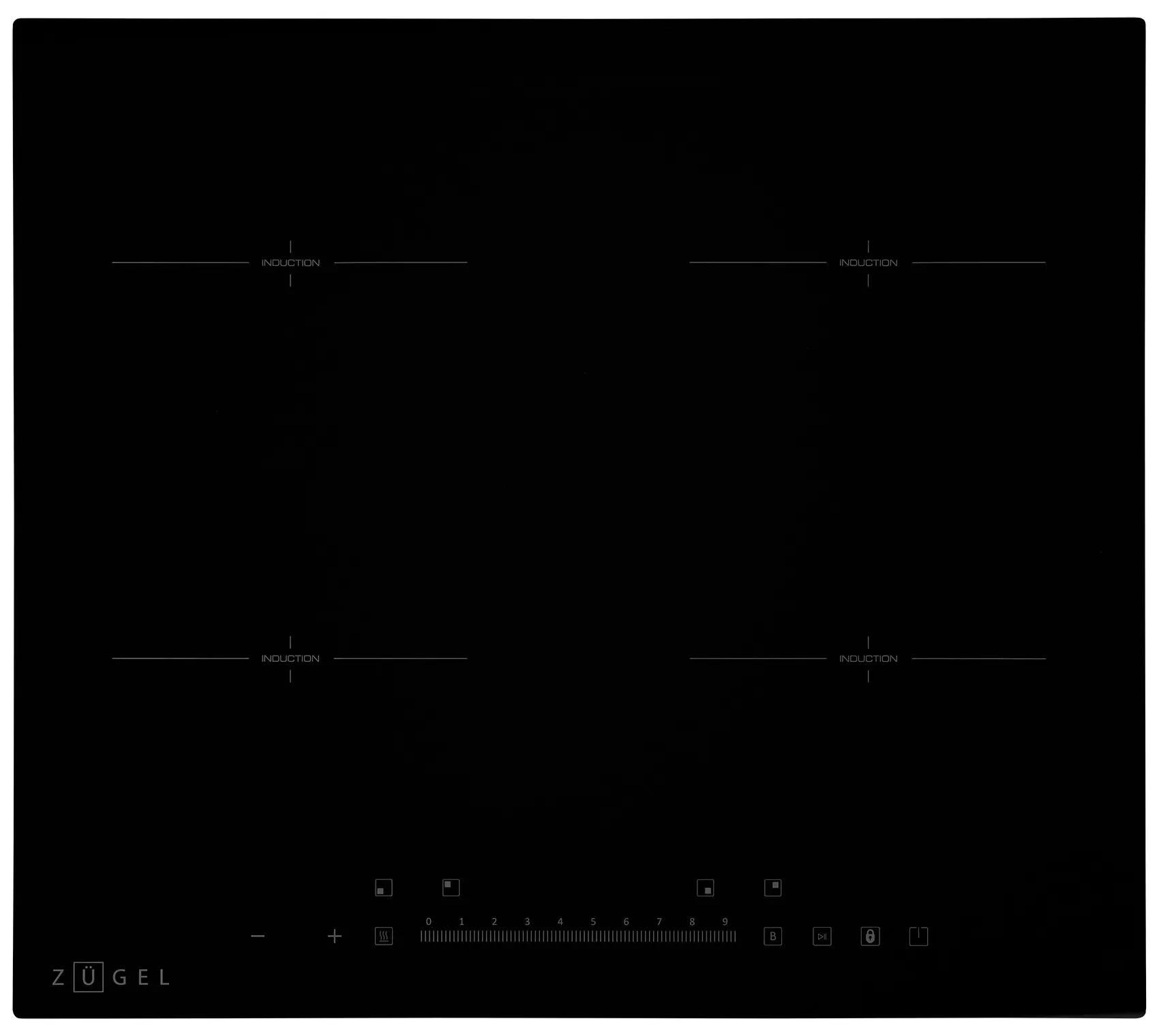 Изображение товара Электрическая варочная панель Zugel ZIH613B 4 индукционные конфорки черный стеклокерамика