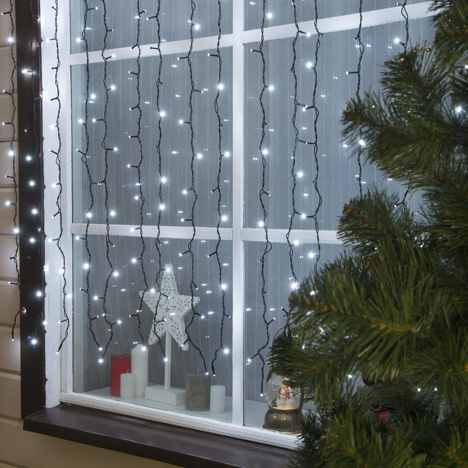 Изображение товара Электрогирлянда универсальная Luazon lighting 3584251 занавес 2x2 м 360 ламп прозрачный 1 режимов работы