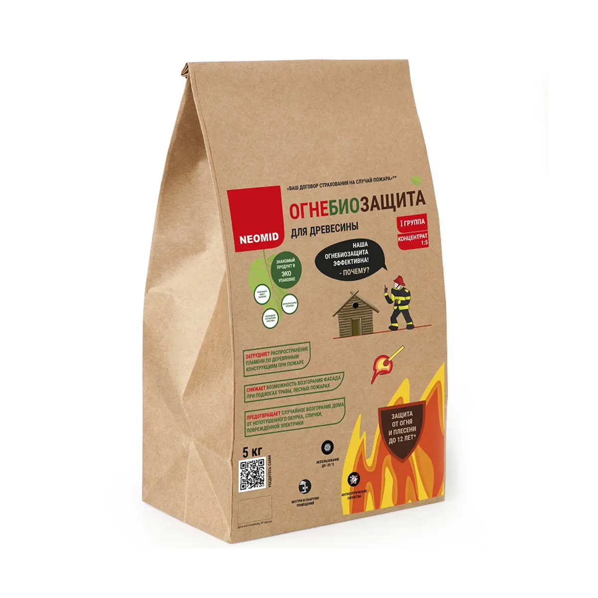 Изображение товара Огнезащитная пропитка 1 группа Neomid 247772 цвет прозрачный 5 кг