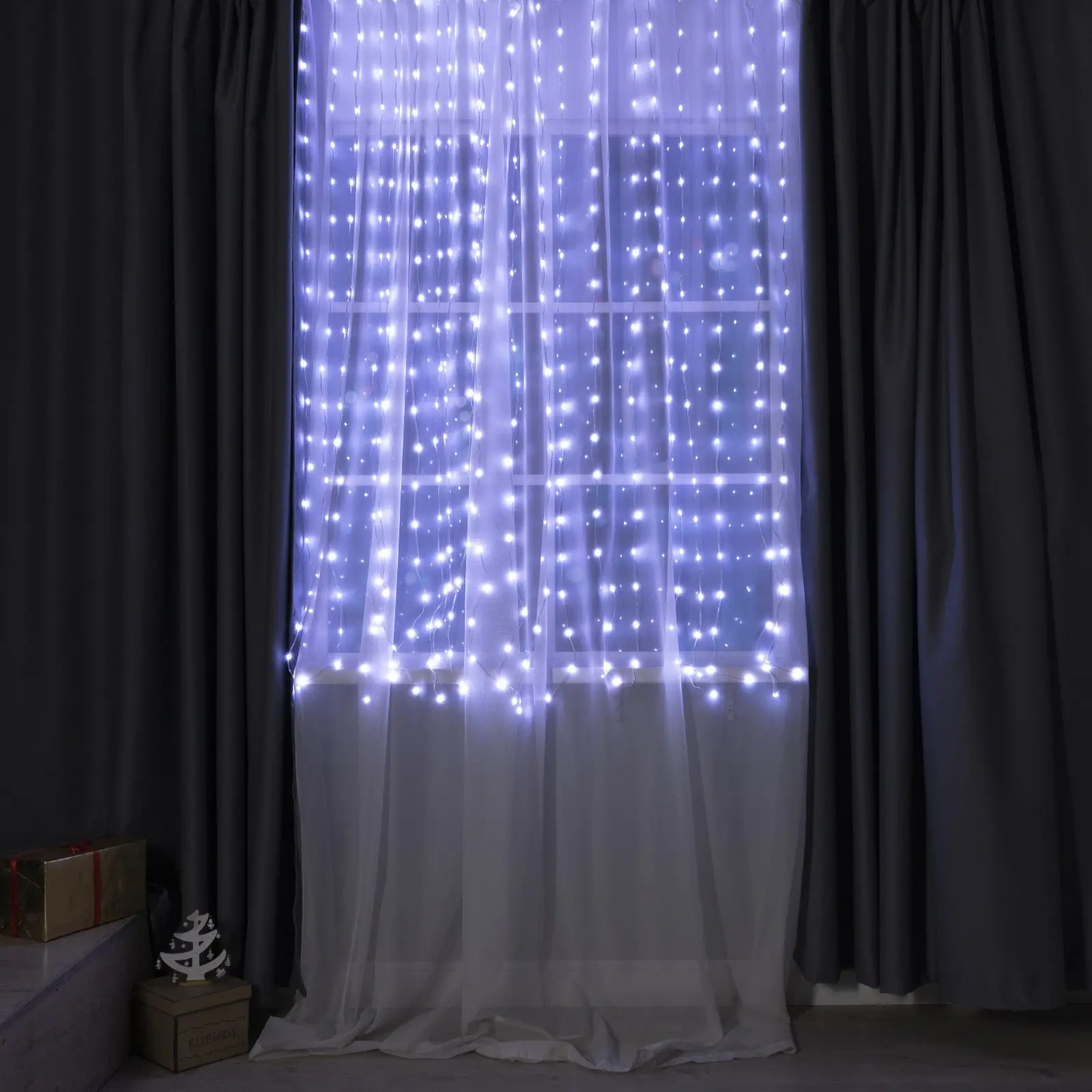 Изображение товара Электрогирлянда комнатная Luazon lighting 9143282 занавес 2x2 м 400 ламп прозрачный 1 режимов работы