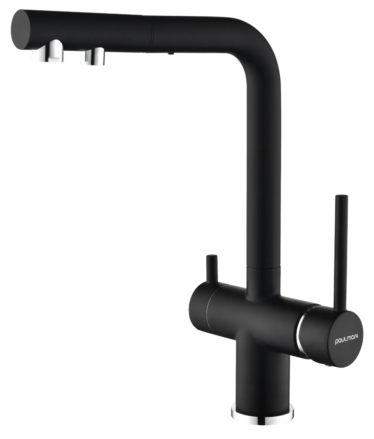 Изображение товара Смеситель для кухни Paulmark Ser213222-401 с выдвижным изливом и каналом для питьевой воды