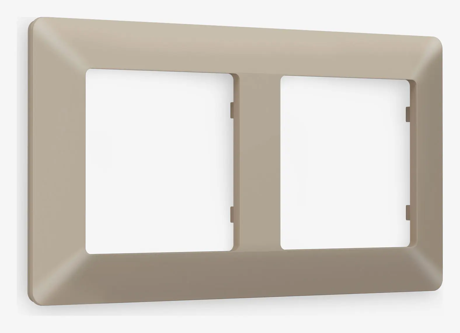 Изображение товара Рамка для розеток и выключателей Ambrella volt Alfa Line AF110362 2 поста цвет серо-бежевый матовый