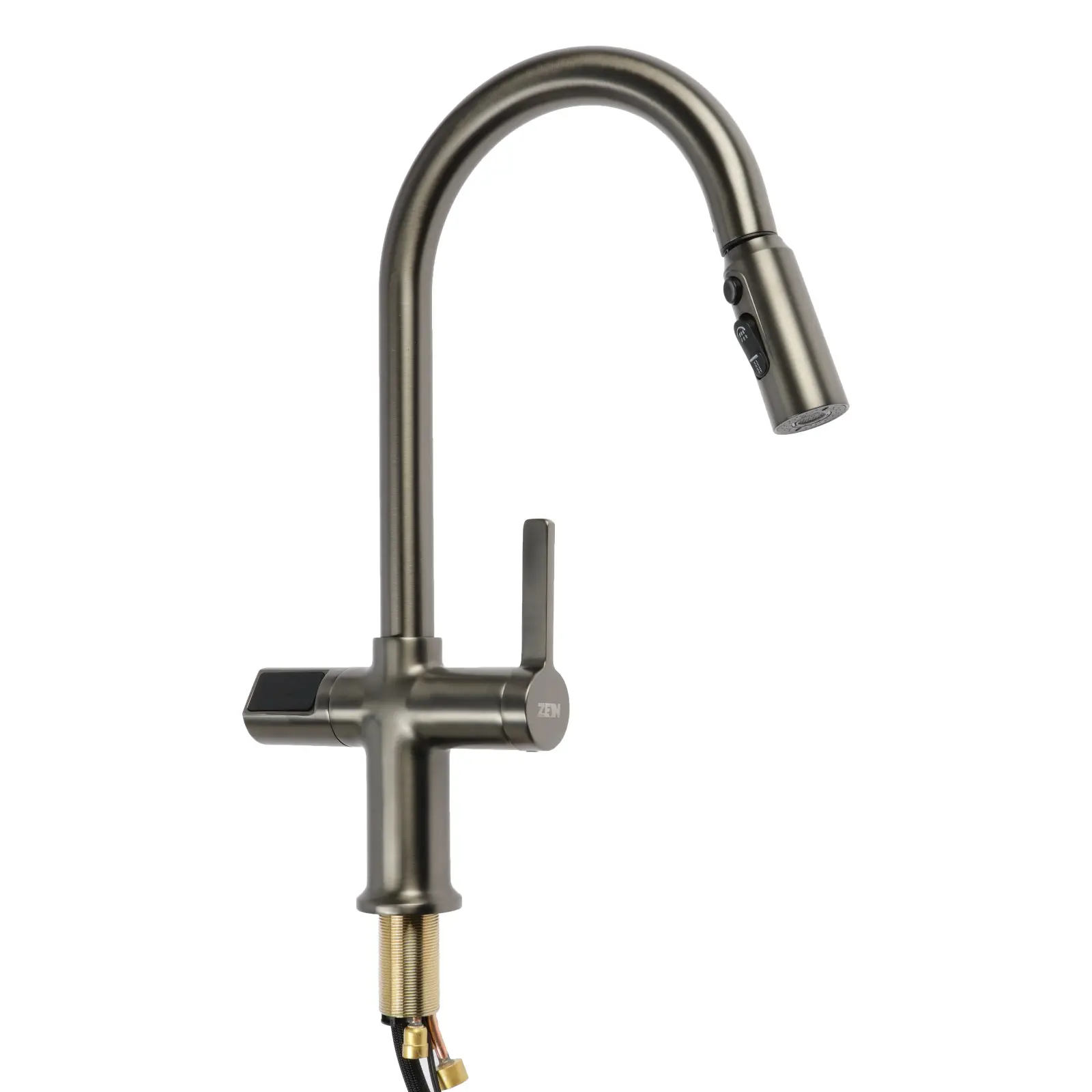 Изображение товара Смеситель для кухни Zein 9932091 поворотный излив 23 см цвет графит