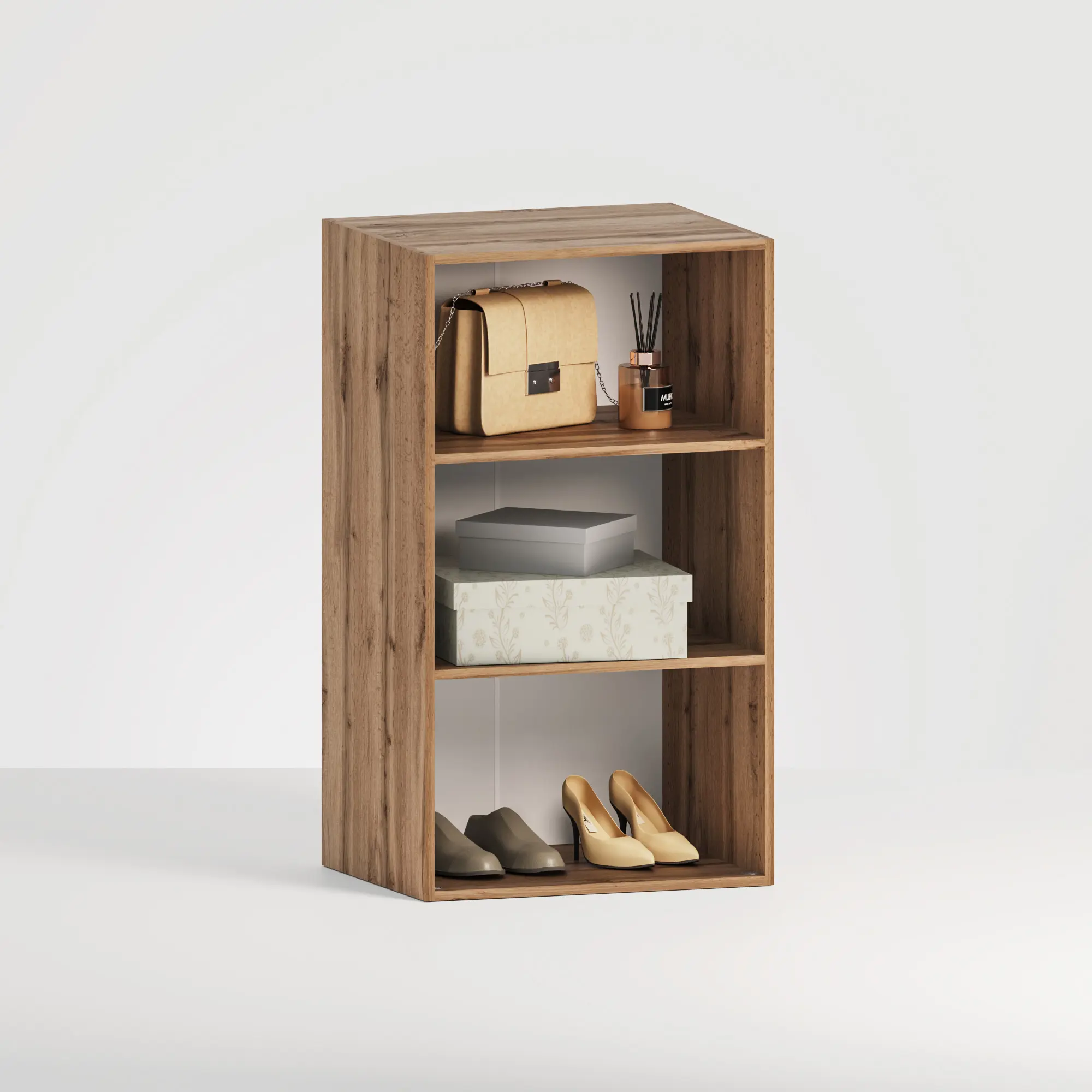 Изображение товара Стеллаж деревянный Фокус Л0205 40x105.3x49 см нагрузка до 5 кг ЛДСП цвет дуб вотан