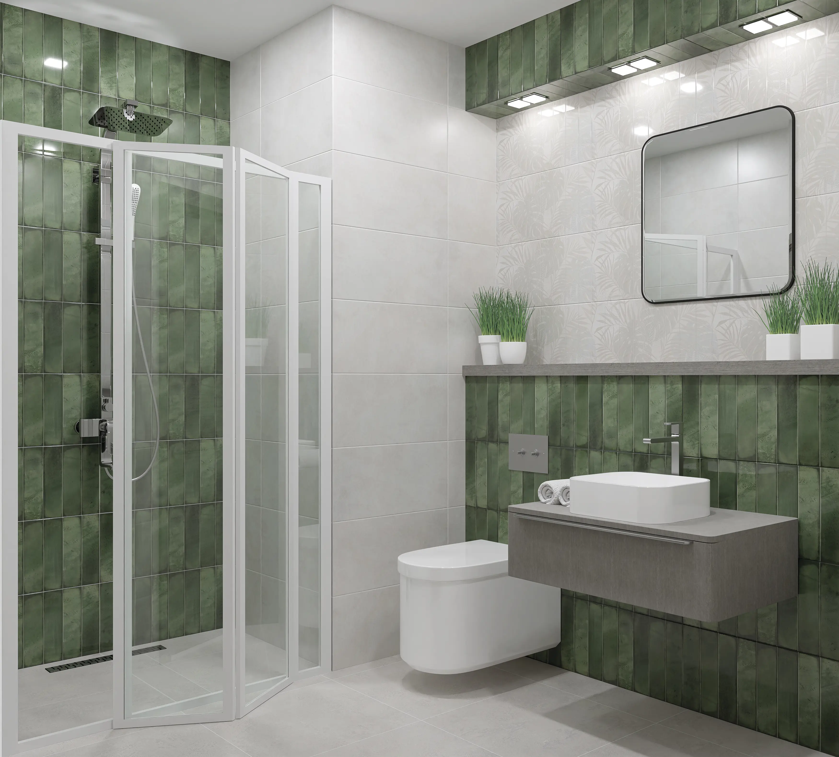 Изображение товара Настенная плитка Azori Bricks 31.5x63 см зеленая