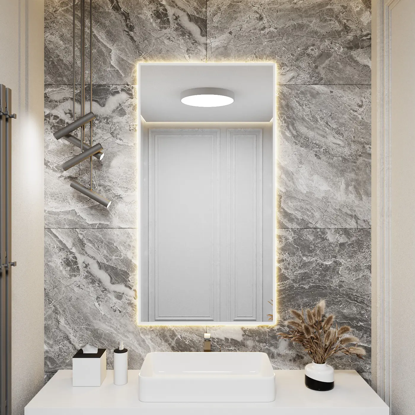 Изображение товара Зеркало для ванной Alumirror 12060свет 12060бел3000к с подсветкой 60x120см