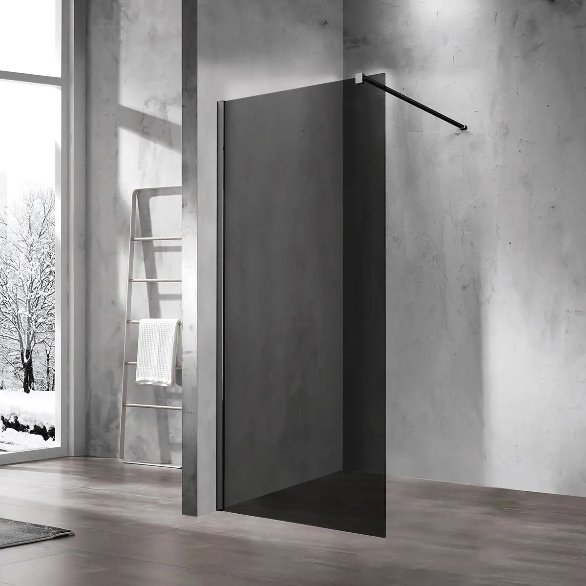 Изображение товара Душевая перегородка Vincea VSW-1H110CGB 110x200см черный профиль