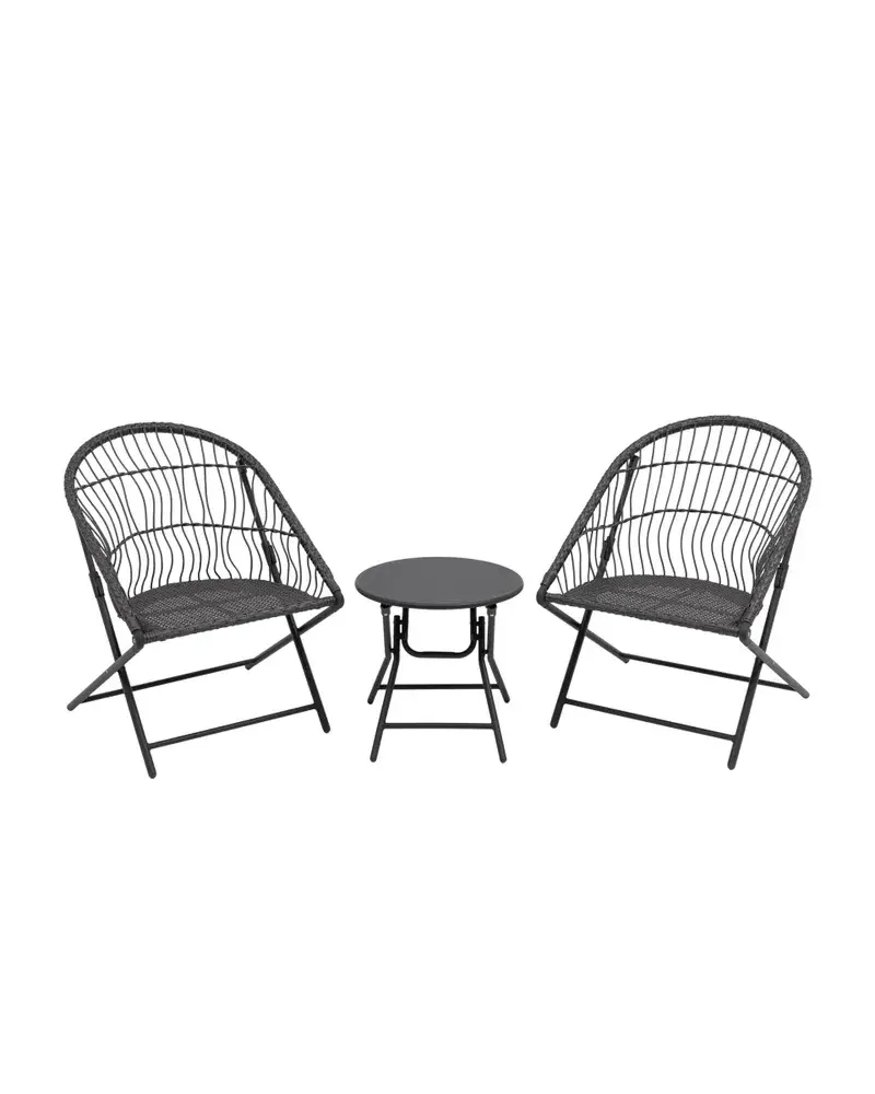 Изображение товара Набор садовой мебели Стул груп Soley серый / серебристый 3 предмета