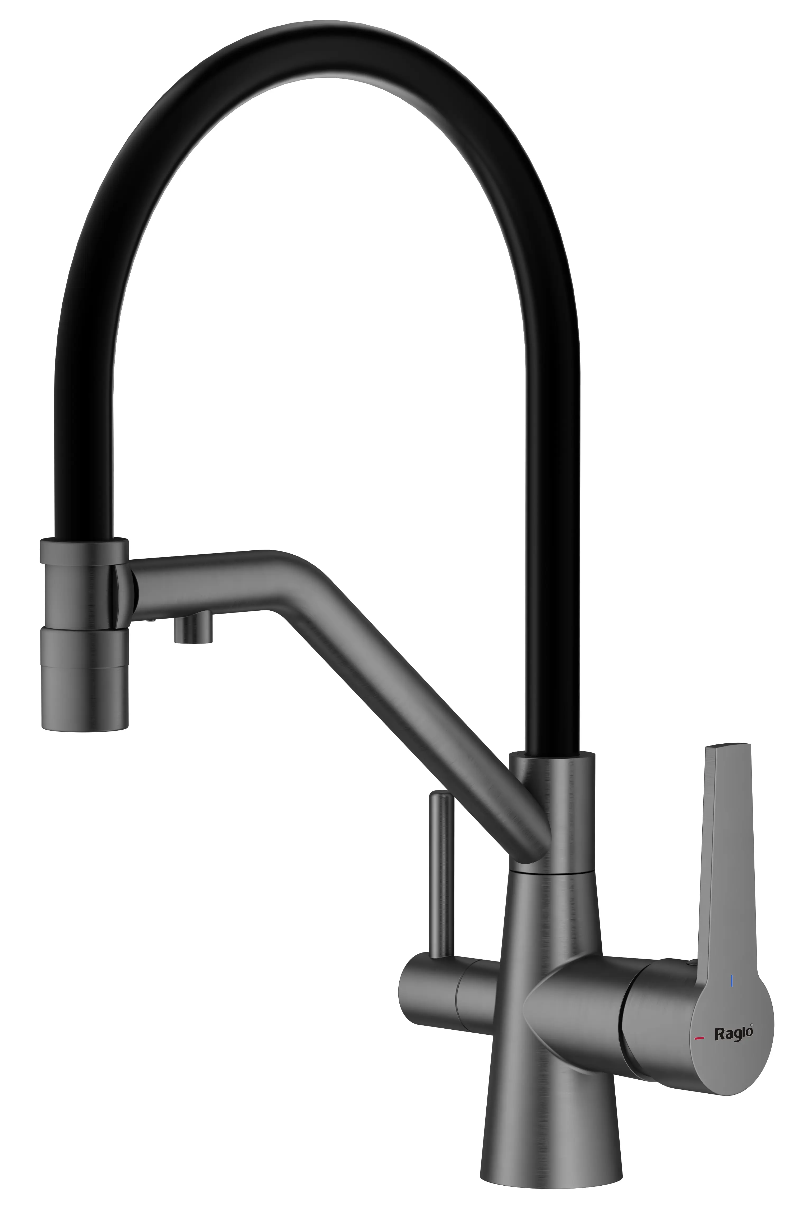 Изображение товара Смеситель для кухни Raglo R80 гибкий излив 19.5 см цвет графит