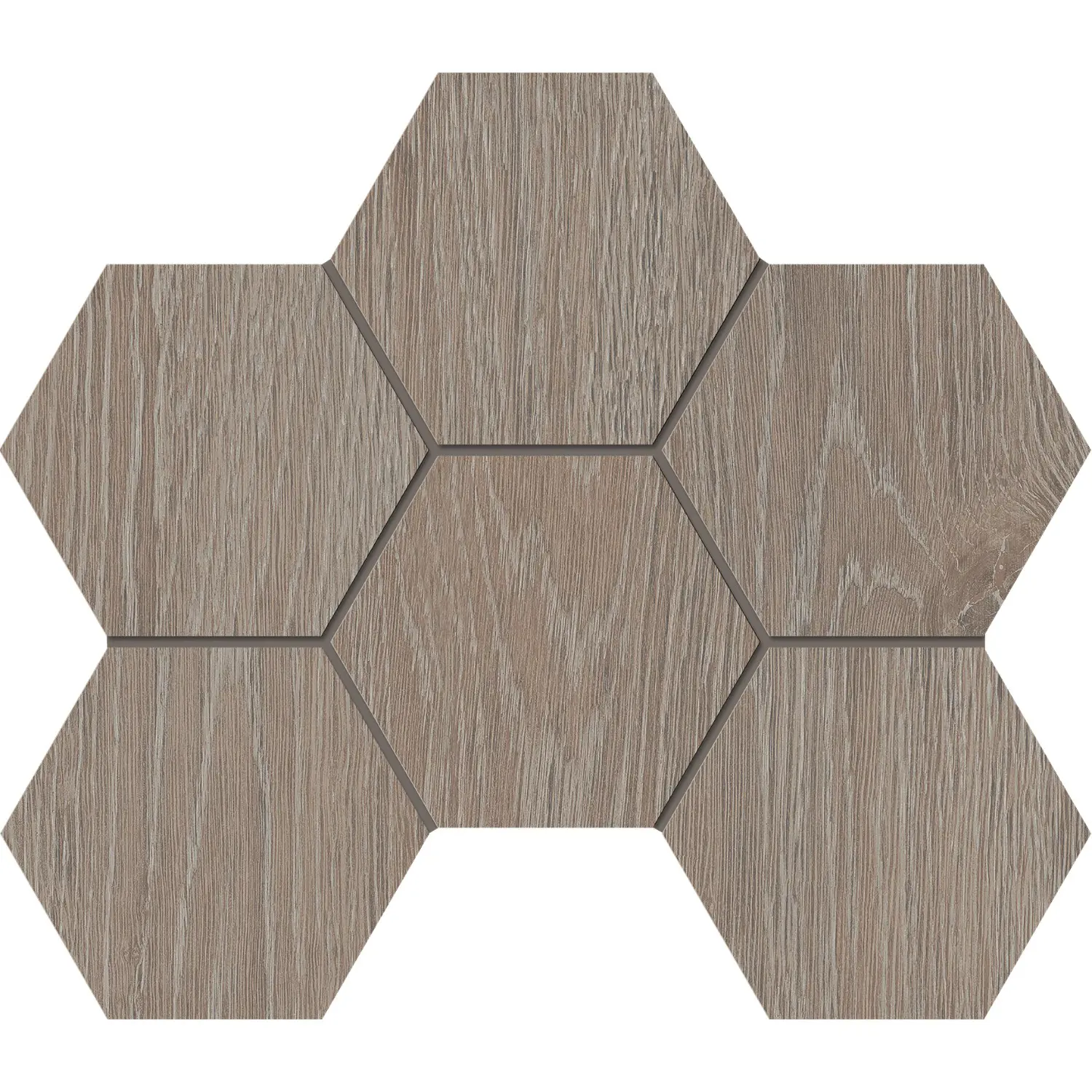 Изображение товара Декоративная мозаика Estima Kraft Wood KW02 25x28.5 см шестиугольник серый