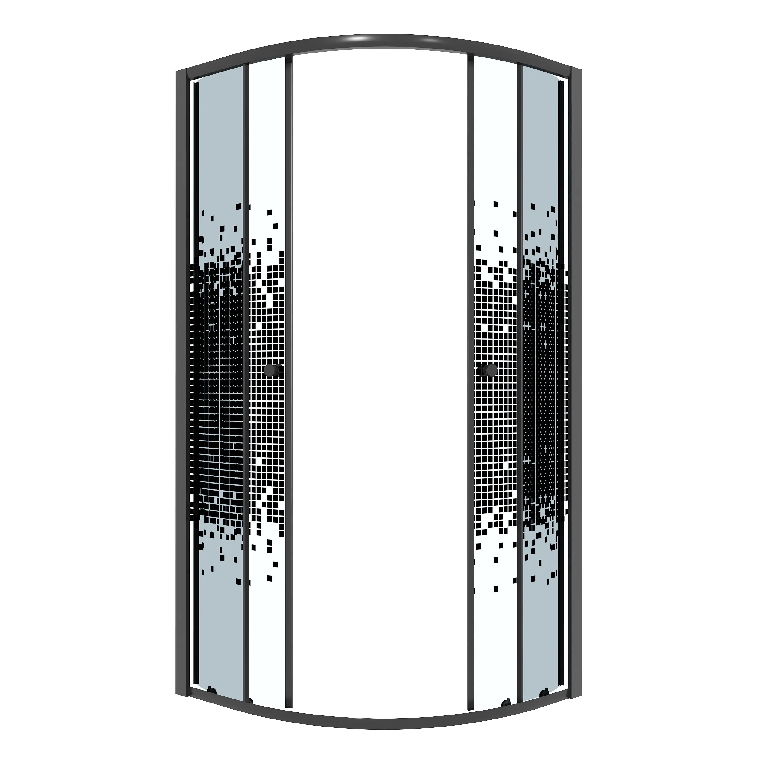 Изображение товара Душевой уголок Niagara Eco NG-1003-14BLACK 1/4 круга 80x80см черный профиль эффект стекла прозрачное закаленное стекло