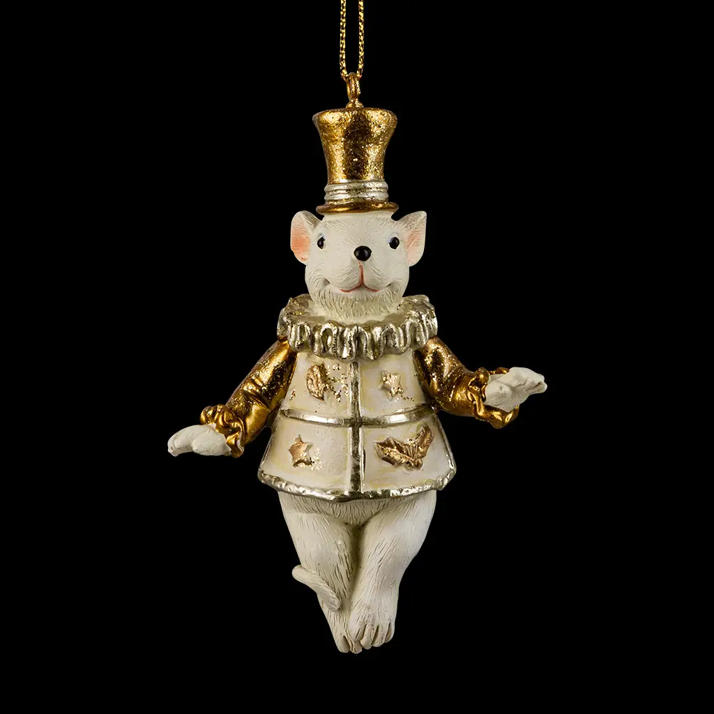Изображение товара Елочная игрушка Erichkrause Сказочная мышь 9 см x 3.5 см жёлтый/золотой
