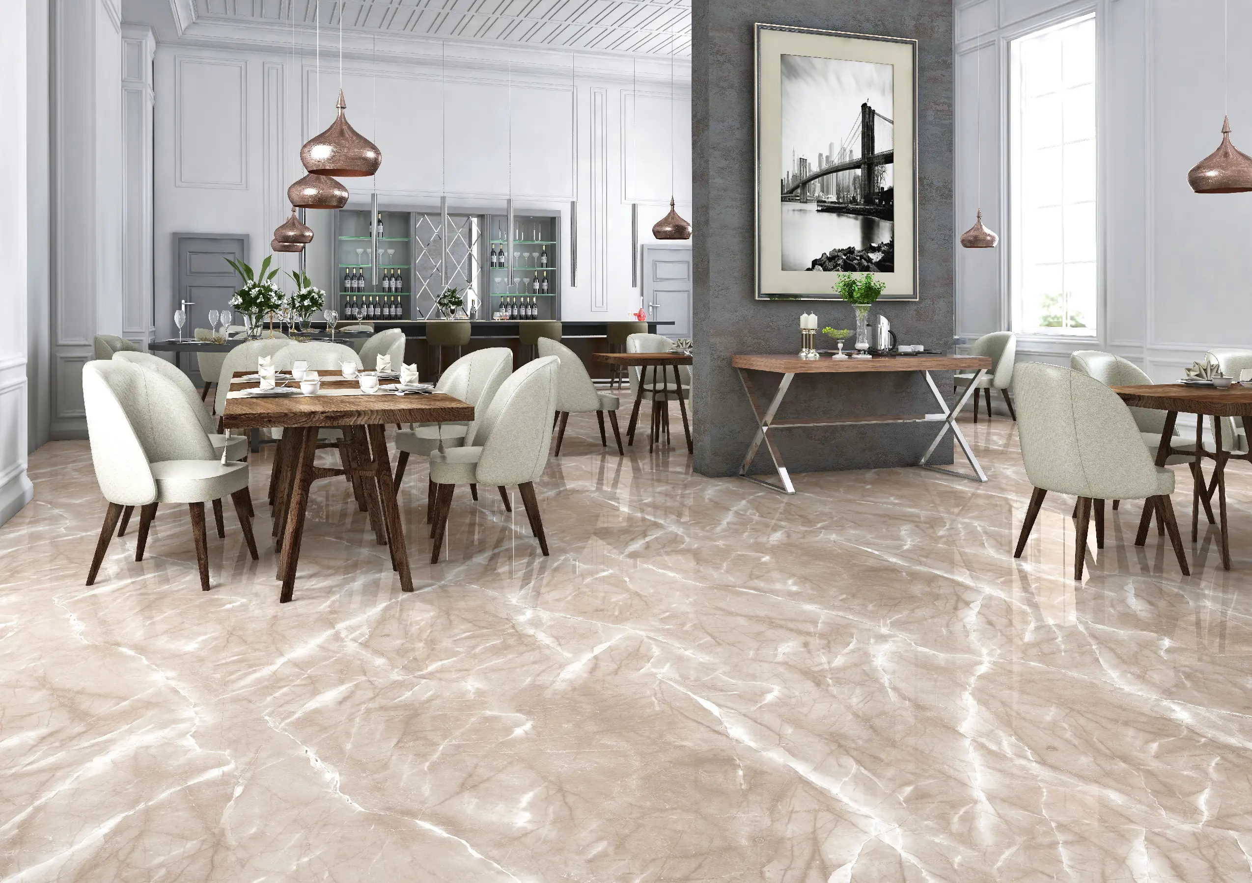 Изображение товара Керамогранит Gravita Armani Crema 60x120 см мраморный эффект теплый крем