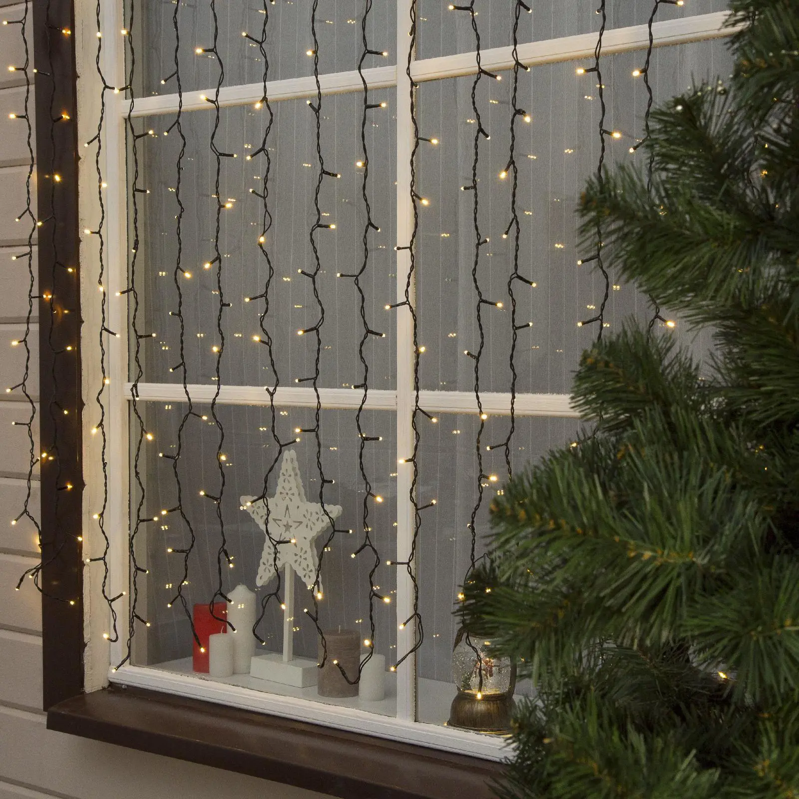 Изображение товара Электрогирлянда универсальная Luazon lighting 3584231 занавес 2x2 м 360 ламп теплый белый 1 режим работы