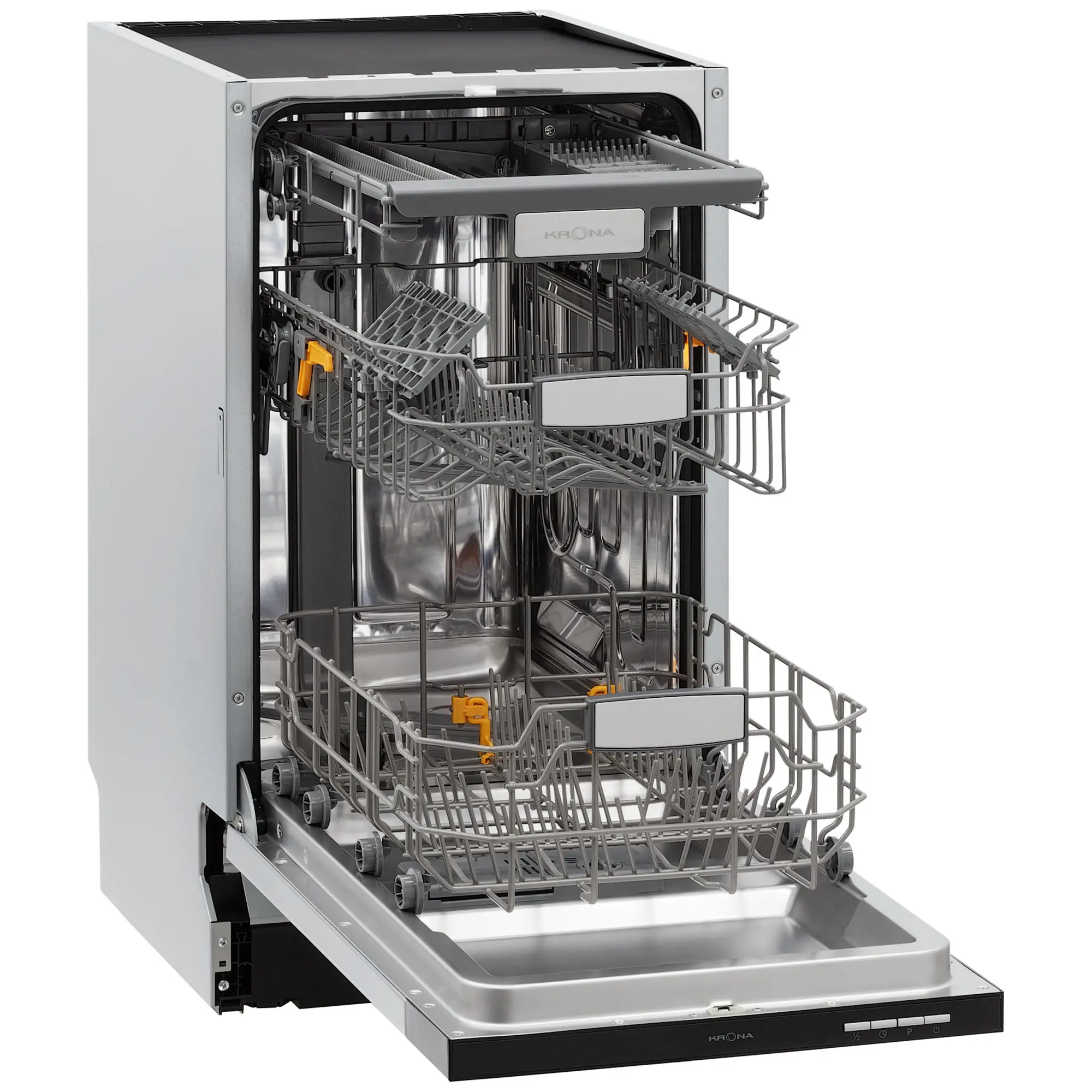 Изображение товара Посудомоечная машина встраиваемая Krona Kaskata 45 BI 45x81.5x55 см нержавеющая сталь