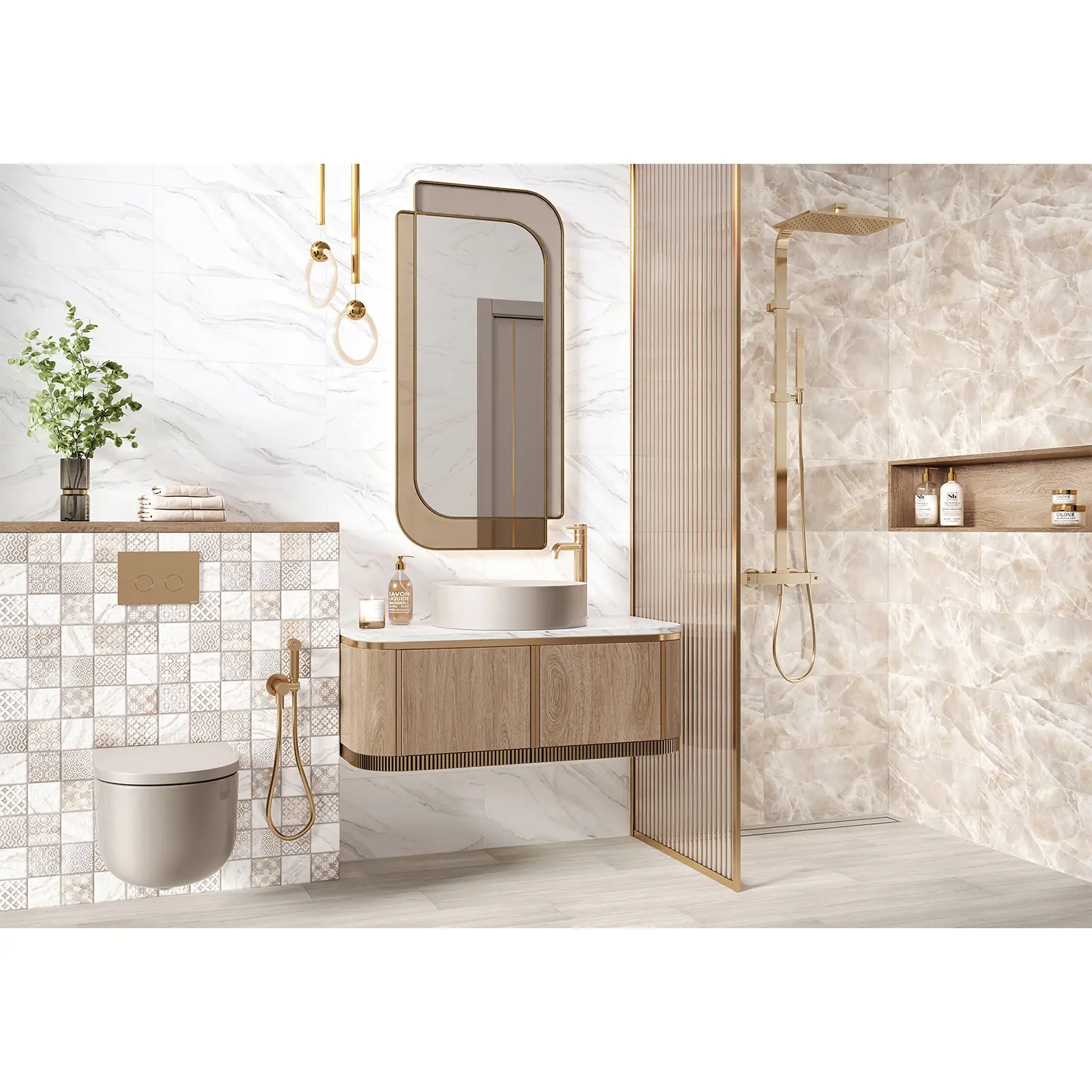 Изображение товара Настенная плитка Alma Ceramica Fresco TWU2550FRC40 24.9x50 см бежевый глянец