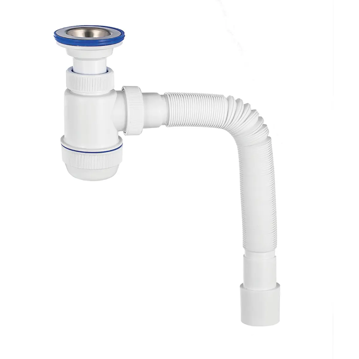 Изображение товара Сифон для раковины Virplast D40 мм бутылочный универсальный белый