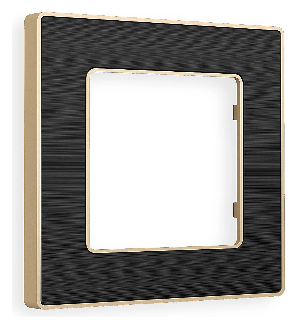 Изображение товара Рамка для розеток и выключателей Ambrella volt Alfa Arctic AF580541 черный стекло