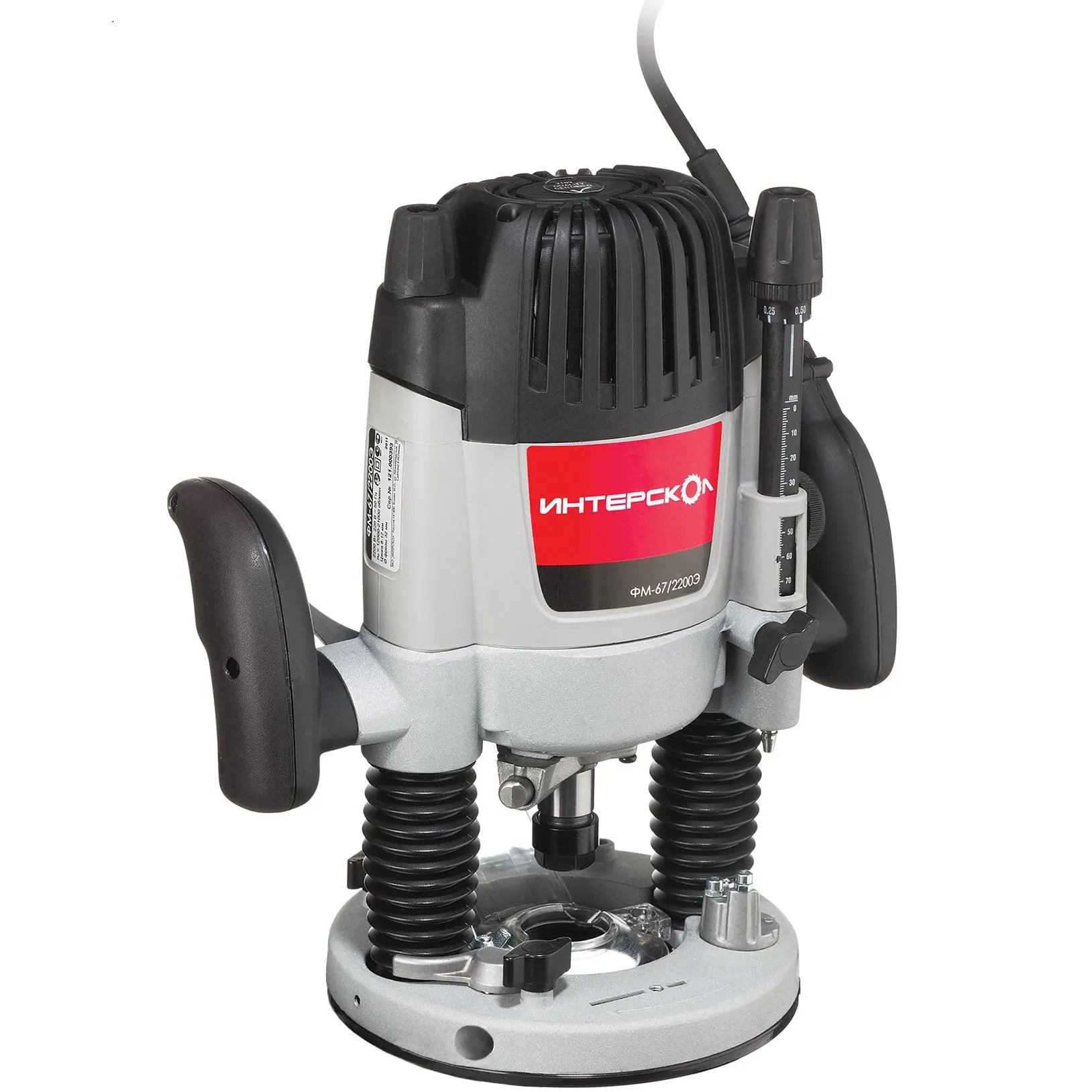 Изображение товара Универсальный сетевой фрезер ИНТЕРСКОЛ ФМ-67/2200Э 2200 Вт, регулировка скорости
