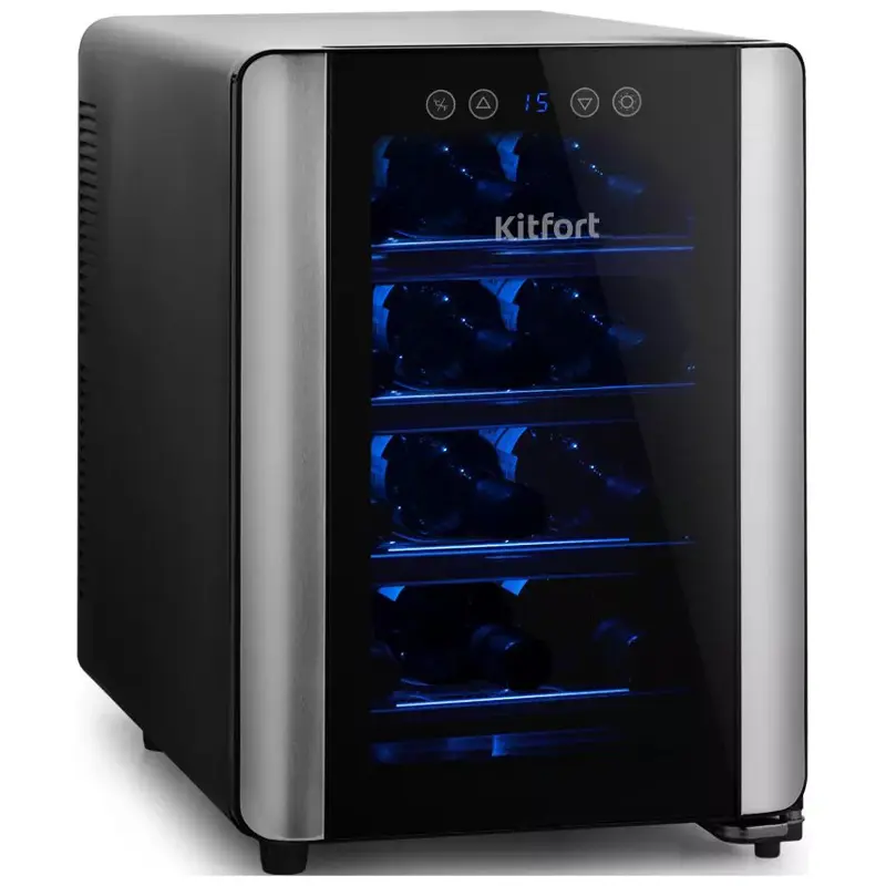 Изображение товара Винный шкаф Kitfort 34х47.5х50 см 12 бутылок цвет черный