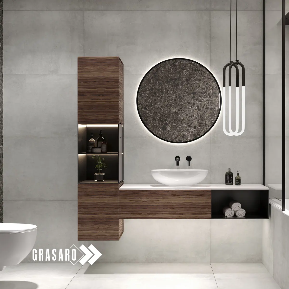 Изображение товара Керамогранит Grasaro Beton G-1102 600x1200 мм серый для стен и пола