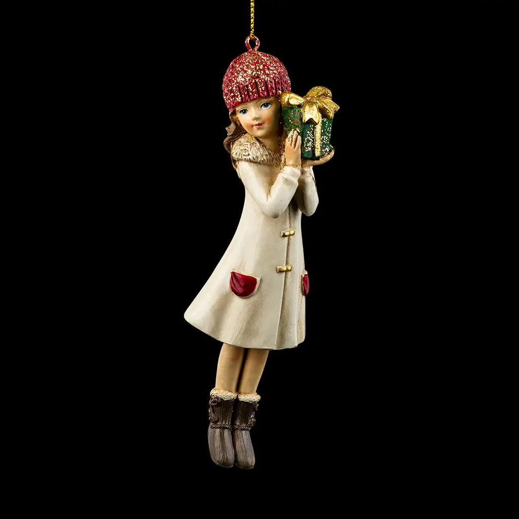 Изображение товара Елочная игрушка Erichkrause Девочка на прогулке 13 см x 3 см разноцветный