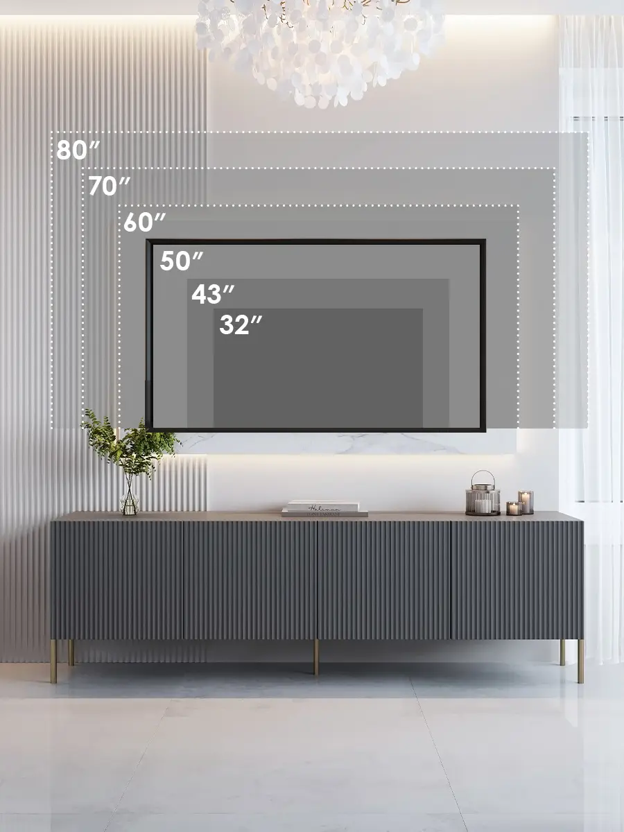 Изображение товара Современная тумба под телевизор Puzzlemebel Селлин 180 см бежевый стиль арт-деко