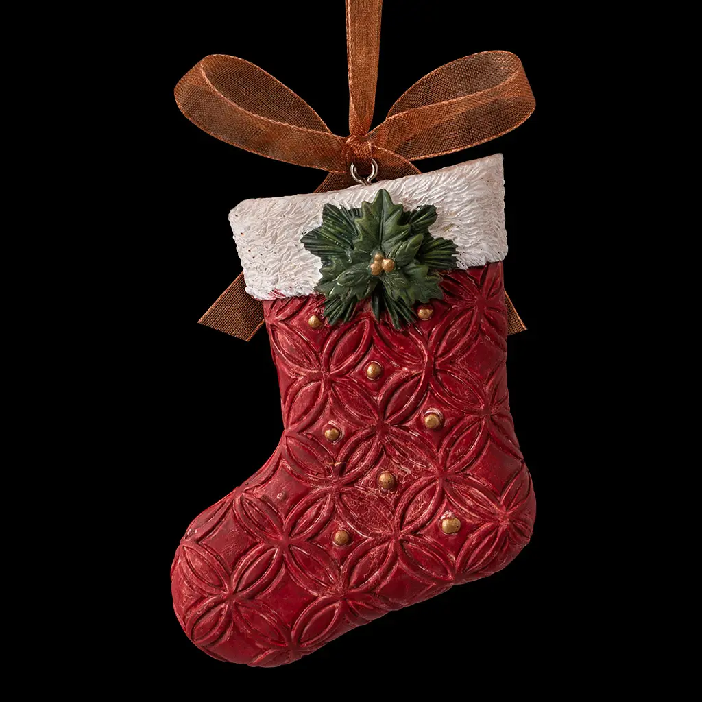 Изображение товара Елочная игрушка Erichkrause Рождественский носок 9 см x 1 см красный