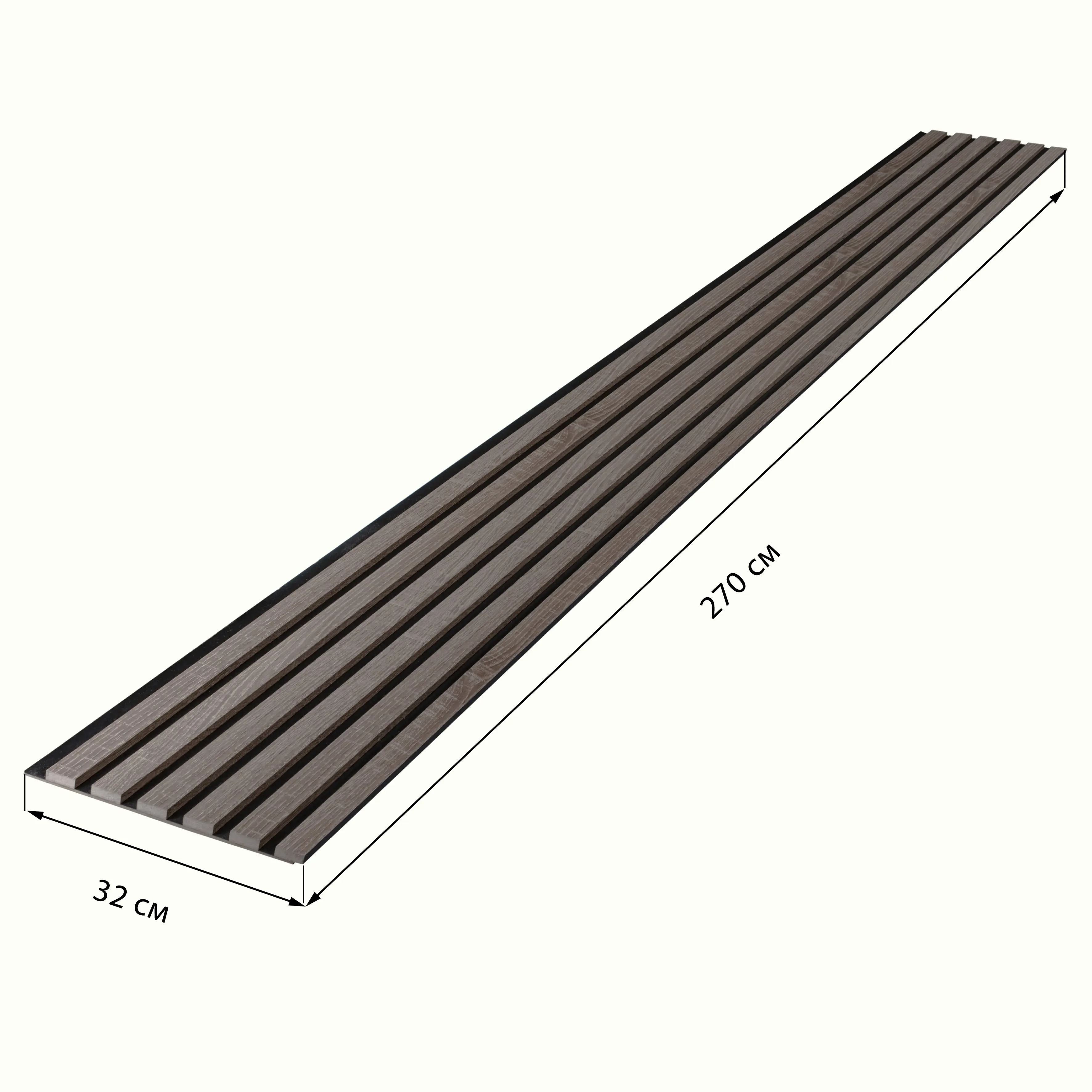 Изображение товара Реечная панель Стильный Дом Ясень Темный 2700x320x13мм цвет анкор винтаж