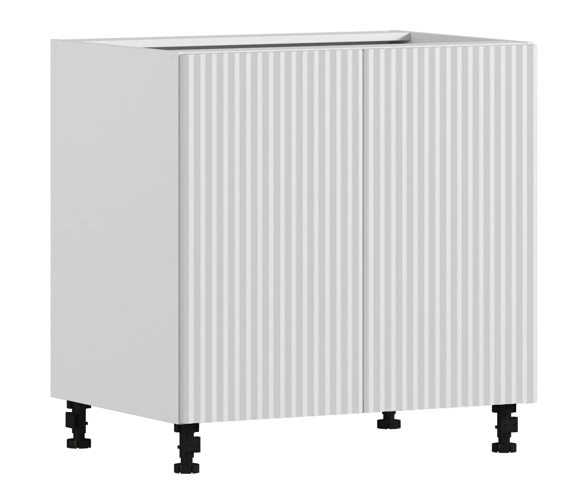 Изображение товара Кухонный модуль СТОЛПЛИТ Регина РС-80 напольный с двумя фасадами ЛДСП Белый/МДФ Джаз Белый 80х82х58 см