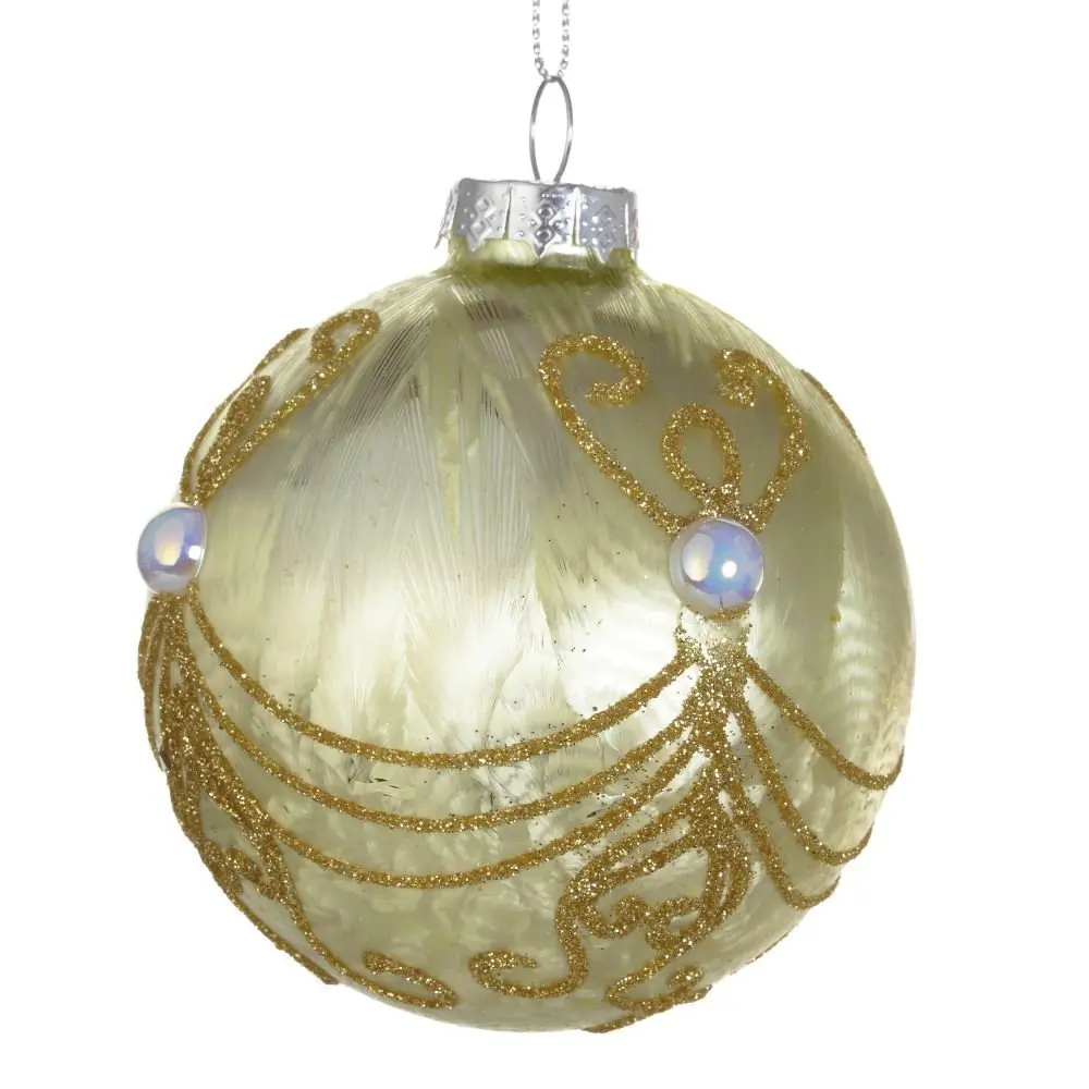 Изображение товара Елочный шар 721524 Золотая рапсодия 8 см стекло жёлтый/золотой