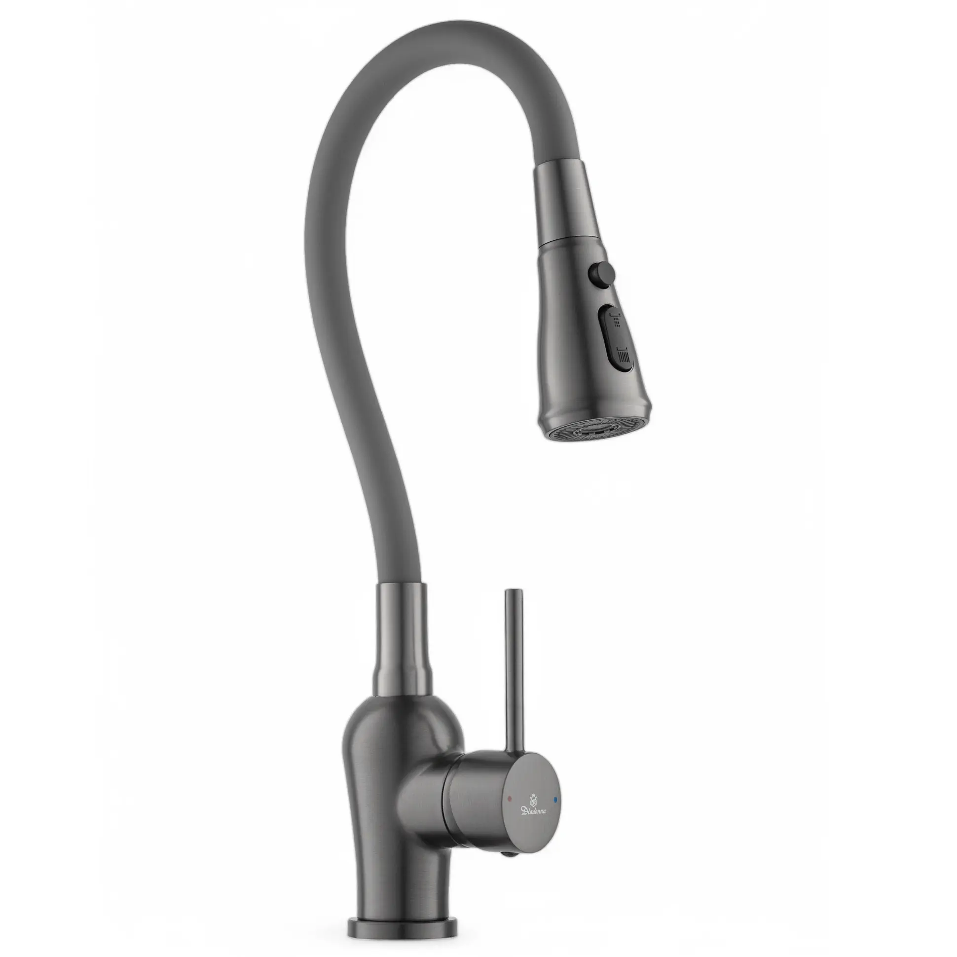 Изображение товара Смеситель для кухни Diadonna D46-0014QH гибкий излив 17 см цвет графит
