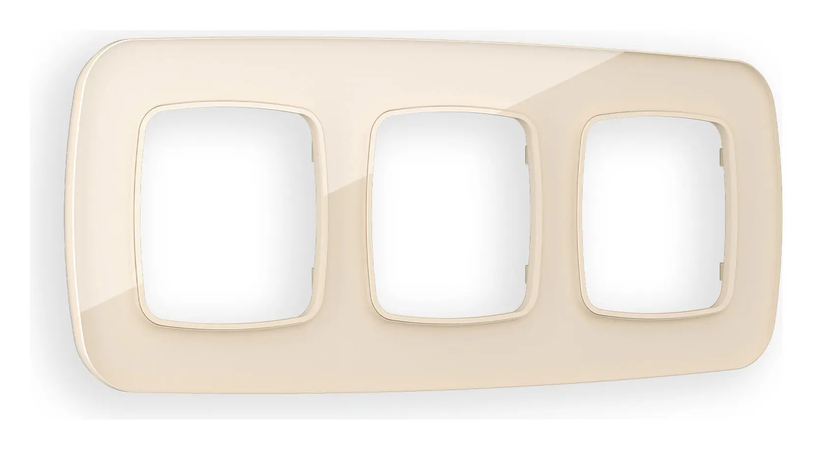 Изображение товара Рамка для розеток и выключателей Ambrella Volt Omega Radian OF350303 3 поста бежевый