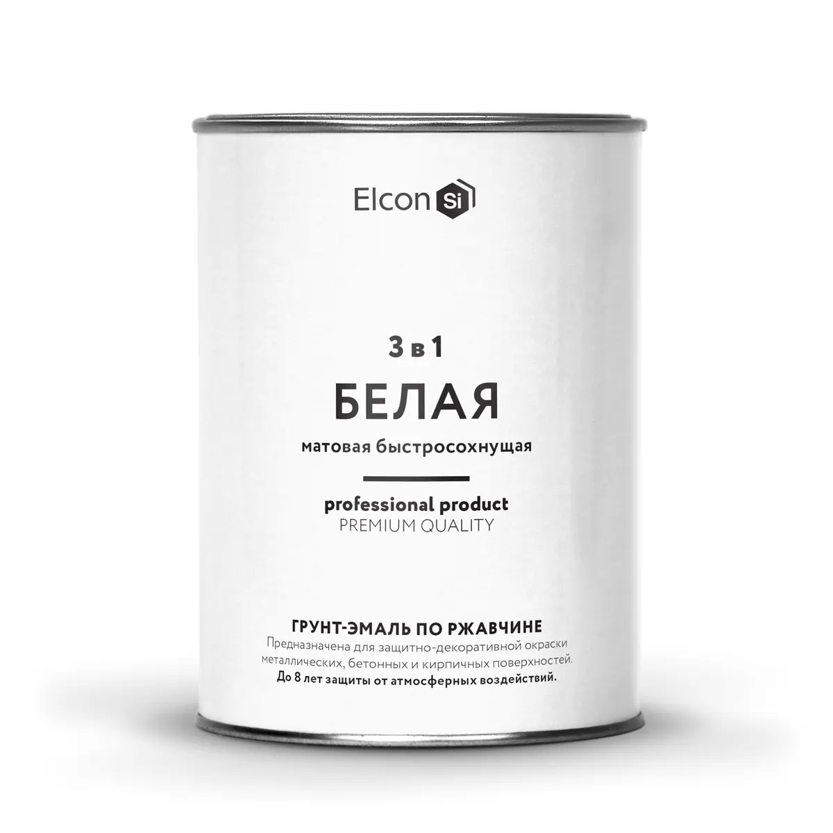 Изображение товара Грунт-эмаль 3 в 1 Elcon белая 0.8 кг