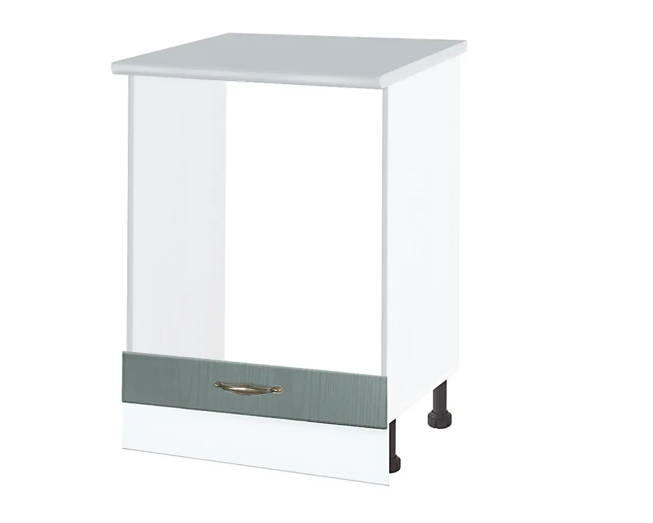 Изображение товара Напольный шкаф Нева НВ 600 из серии Маренго белый зеленый фасад 60x85x60 см