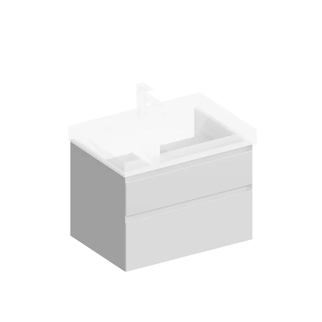 Изображение товара Тумба под раковину Kerama Marazzi Cubo CUB.70.2\WHT.M подвесная 67.80см цвет белый