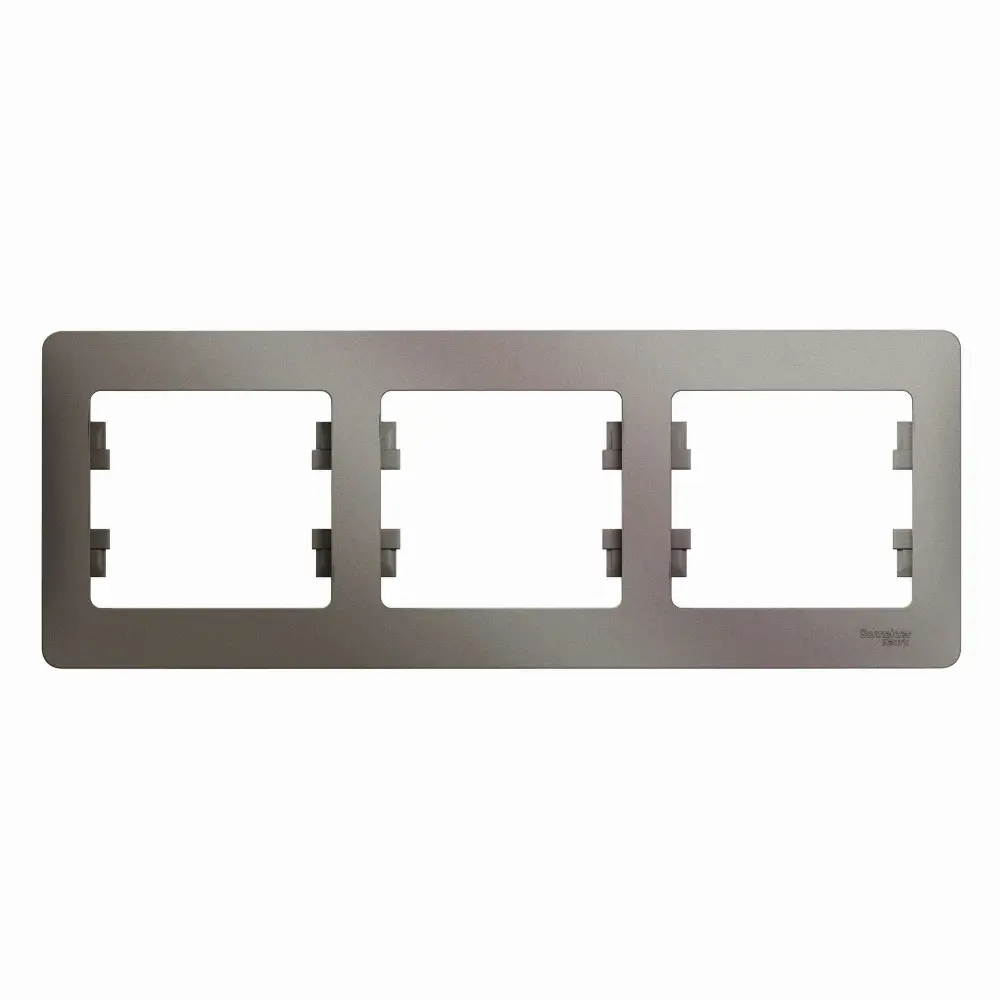 Изображение товара Рамка для розеток и выключателей Systeme electric Glossa 3 поста цвет платина