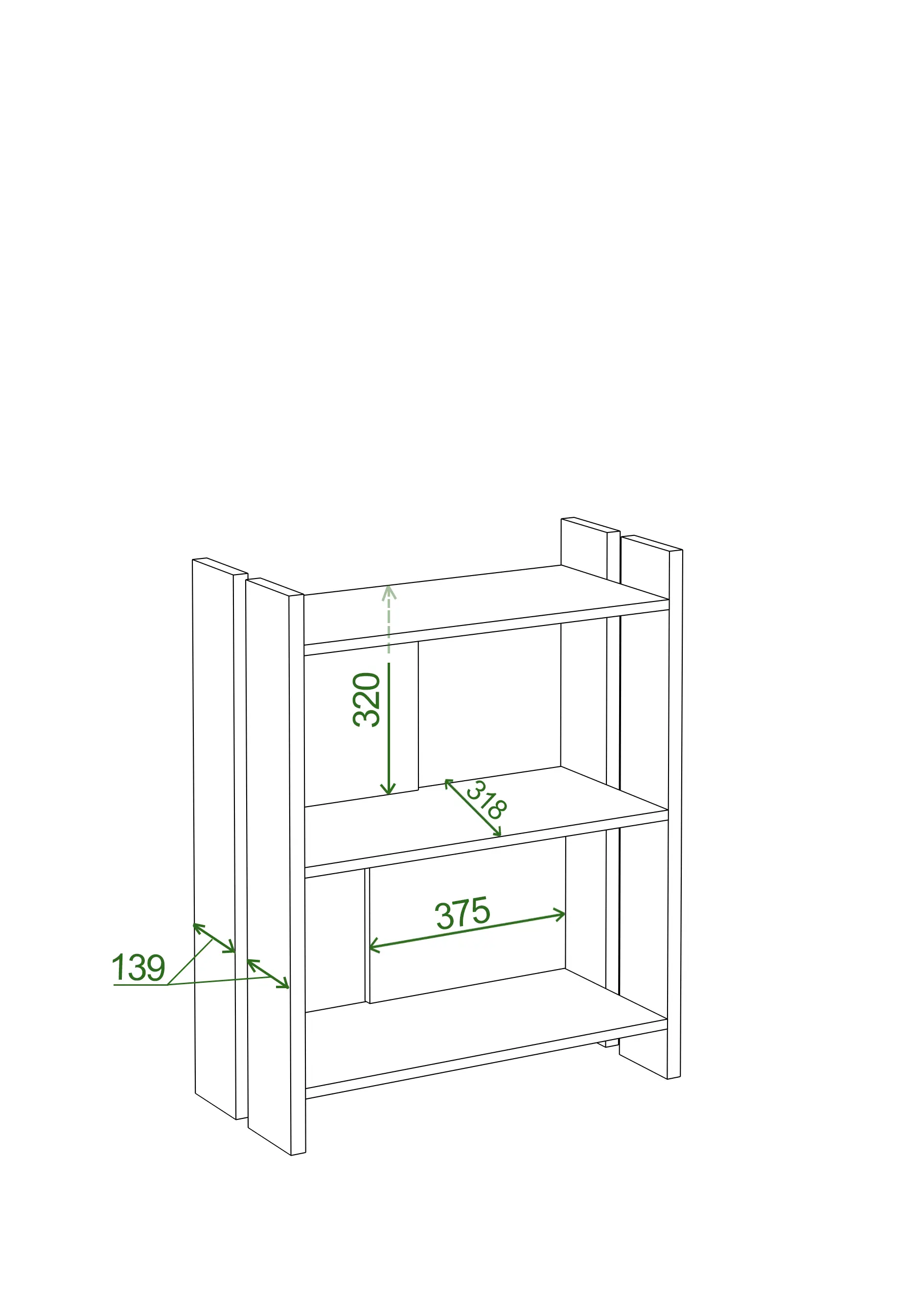 Изображение товара Стеллаж с полками Мэрдэс СТЛ-ОН 70x85x32 см нагрузка до 15 кг ЛДСП цвет белый/карамель