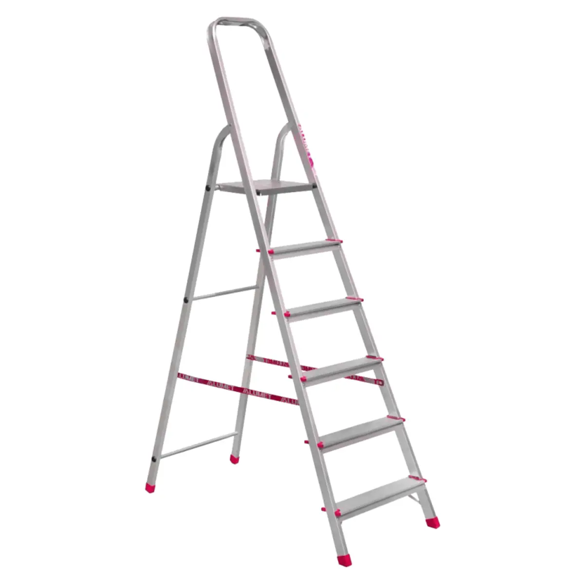 Изображение товара Стремянка стальная Алюмет 245995 с 6 ступенями максимальной нагрузкой 150 кг
