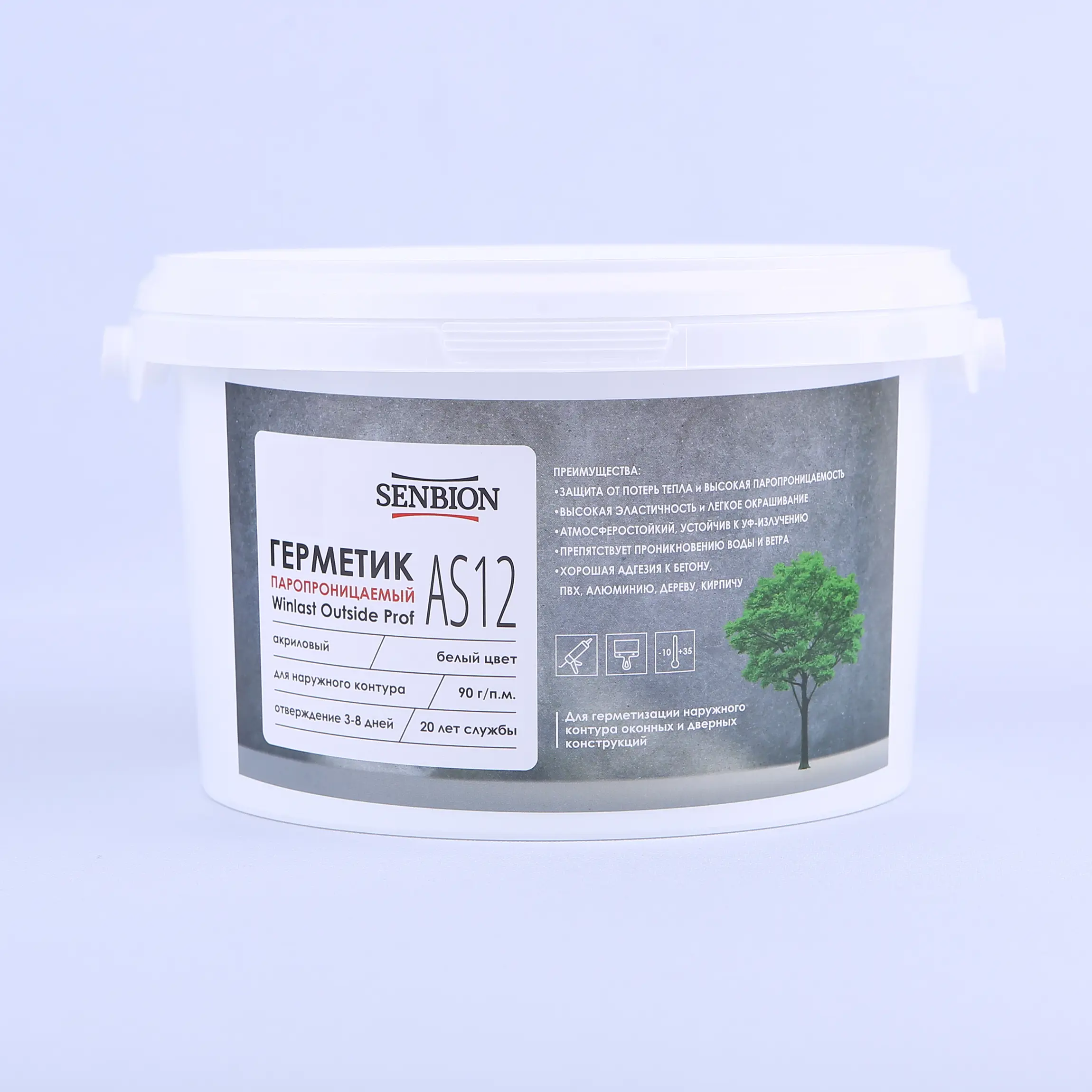 Изображение товара Герметик акриловый Senbion оконный паропроницаемый белый 3 кг