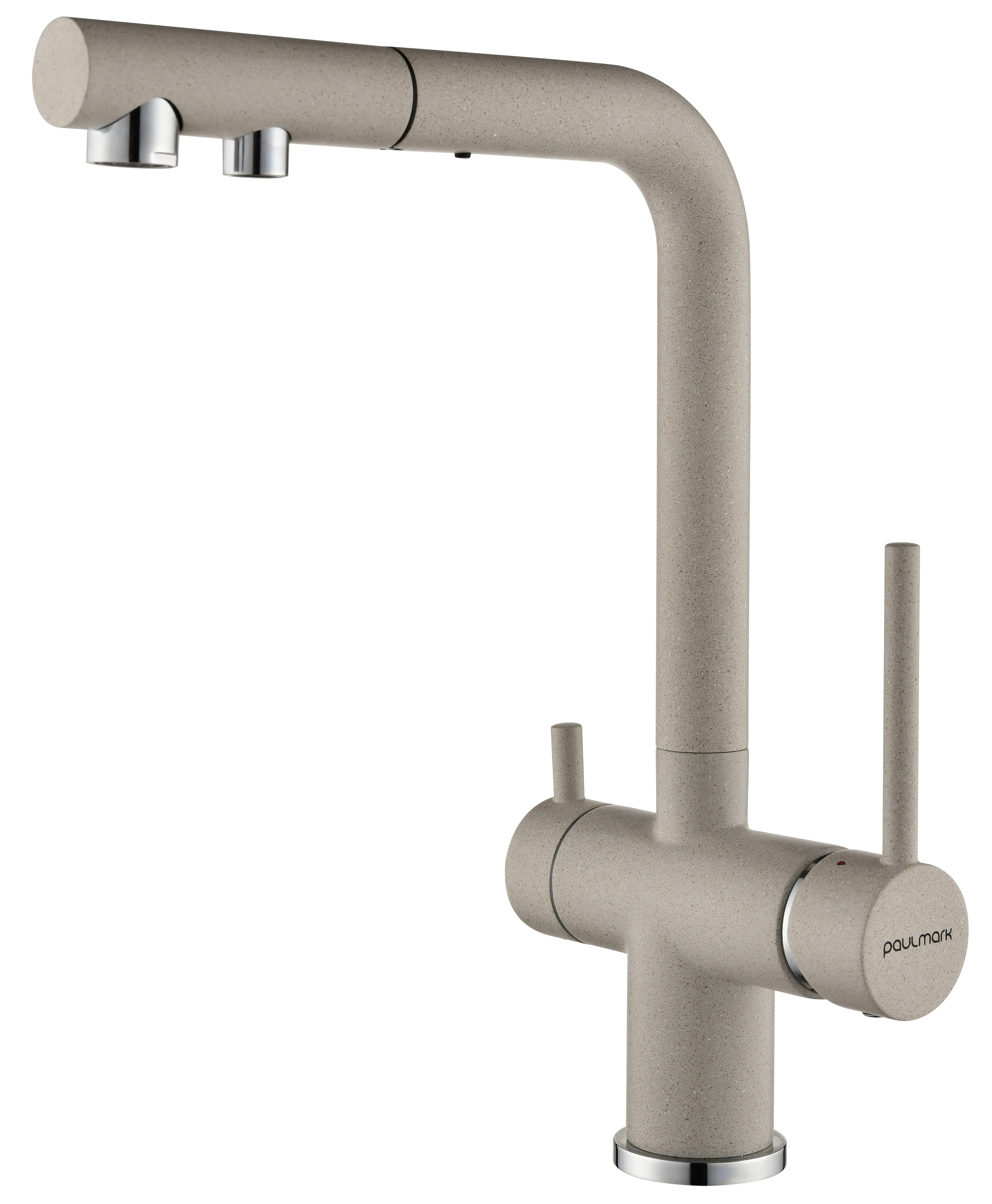 Изображение товара Смеситель для кухни Paulmark Se213222-BE выдвижной излив 29.37 см бежевый
