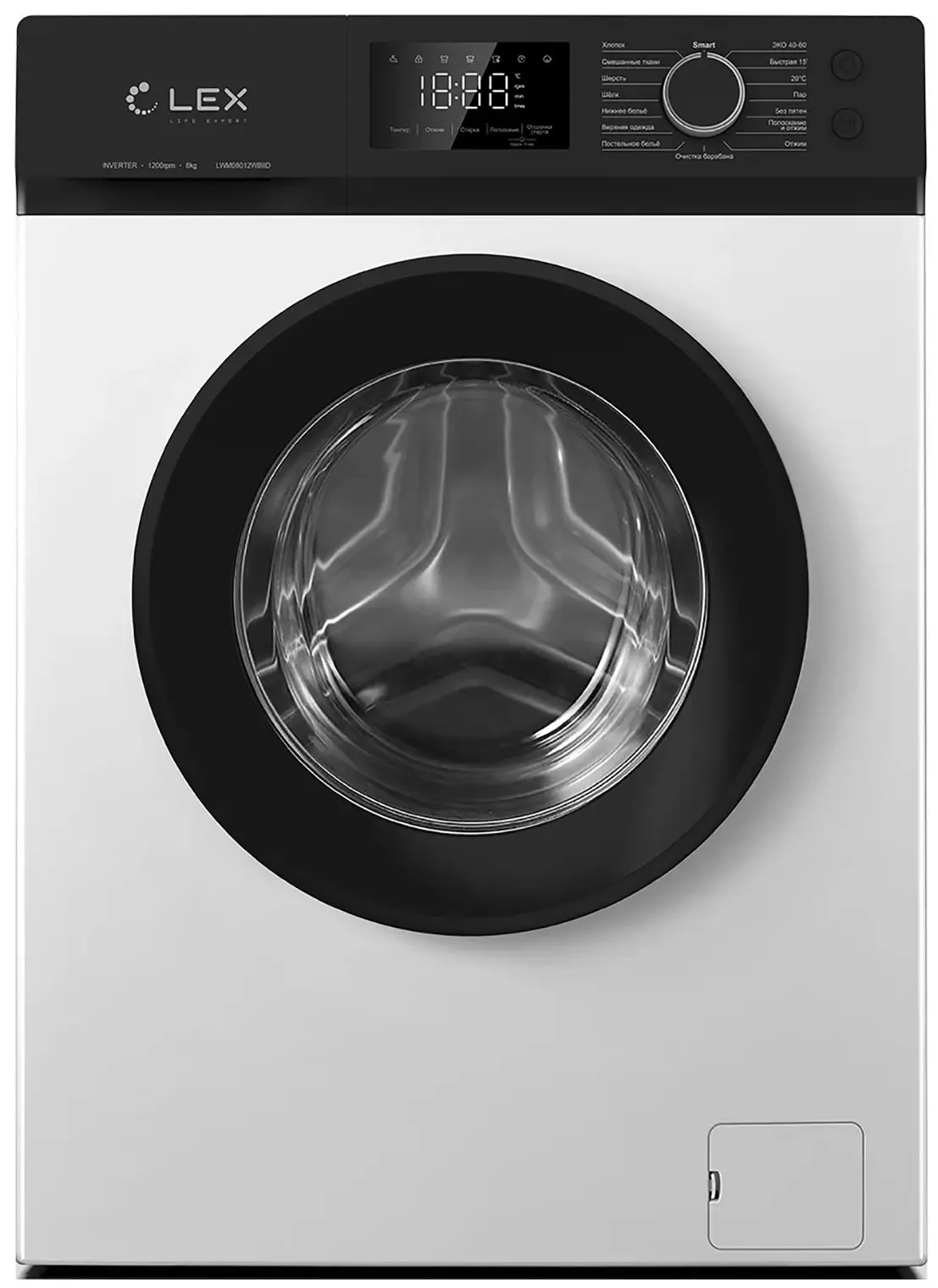Изображение товара Стиральная машина Lex Lwm08012wblid 60x84x50 см 8 кг цвет белый