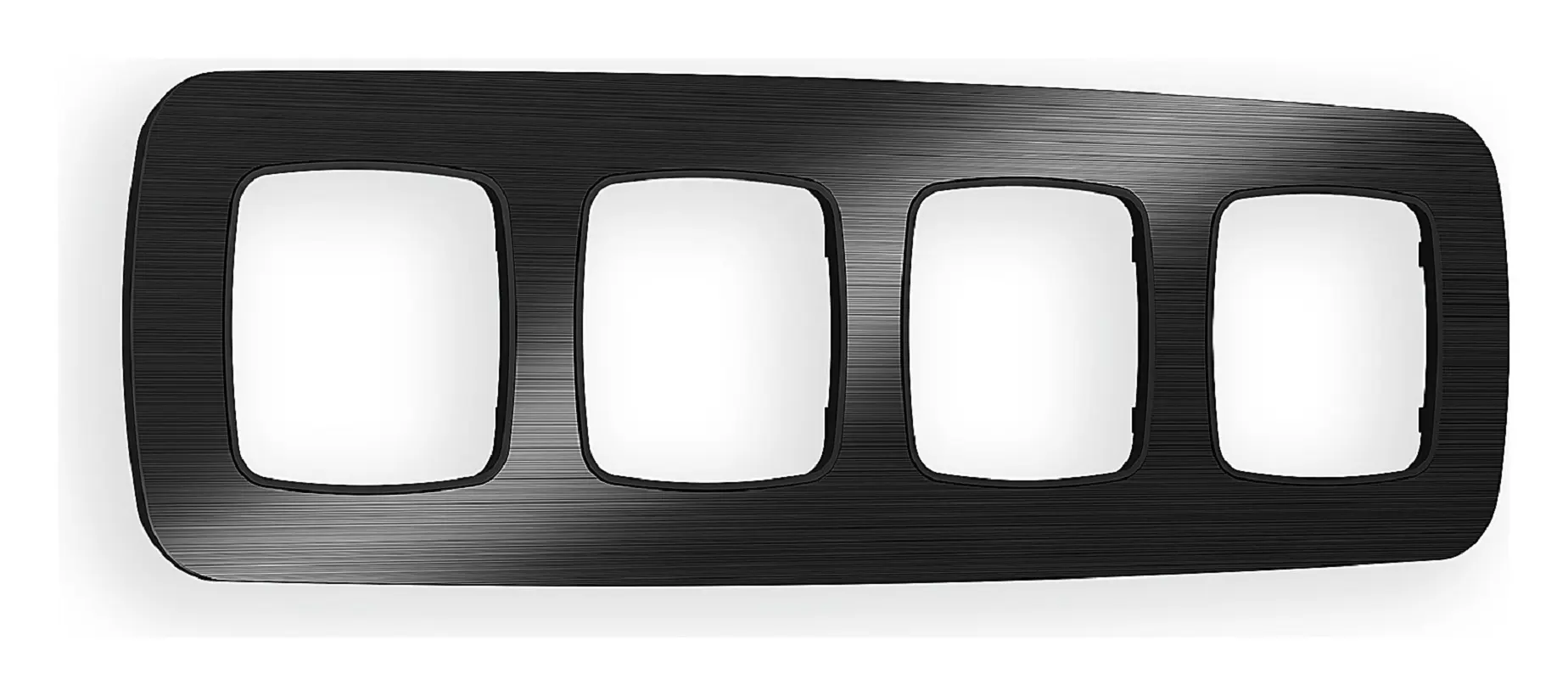 Изображение товара Рамка для розеток и выключателей Ambrella volt Omega Radian OF580504 4 поста черный металл